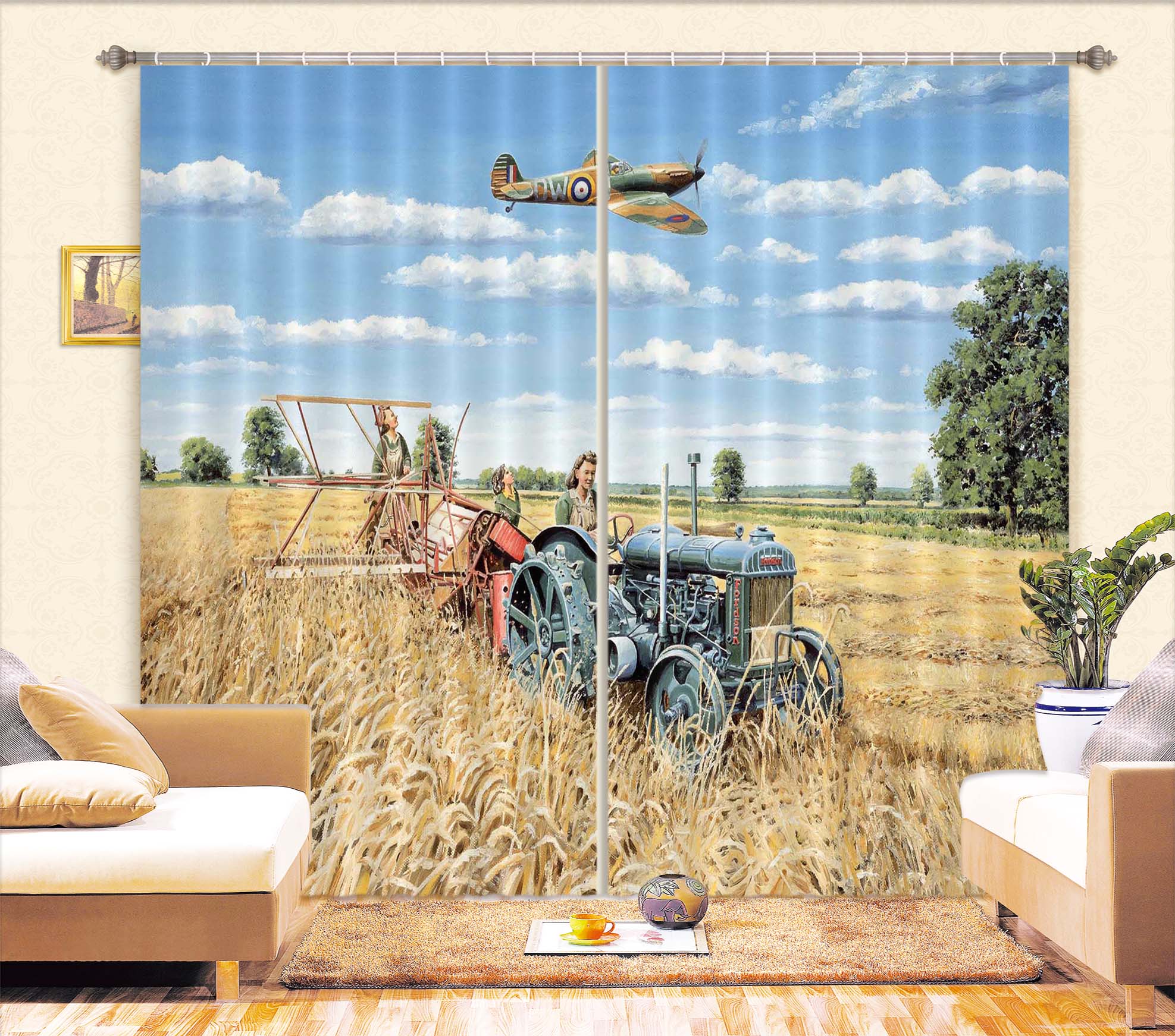 3D Harvesting Victory 069 Trevor Mitchell Curtain Curtains Drapes