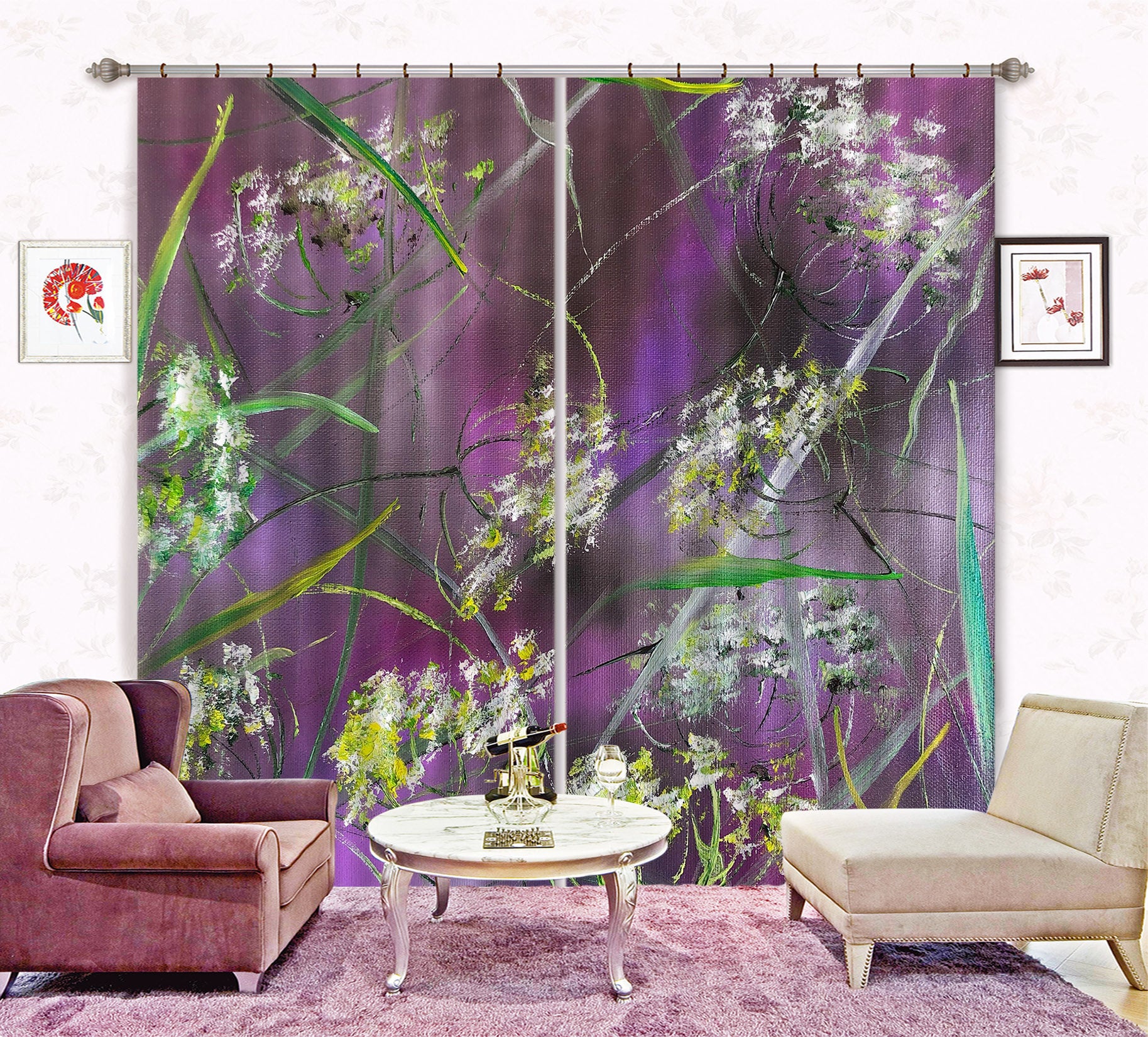 3D Painted Wildflowers 2339 Skromova Marina Curtain Curtains Drapes