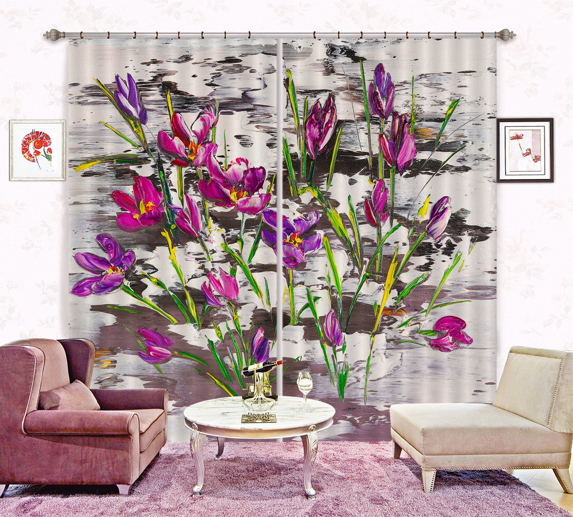 3D Cute Wildflowers 2324 Skromova Marina Curtain Curtains Drapes