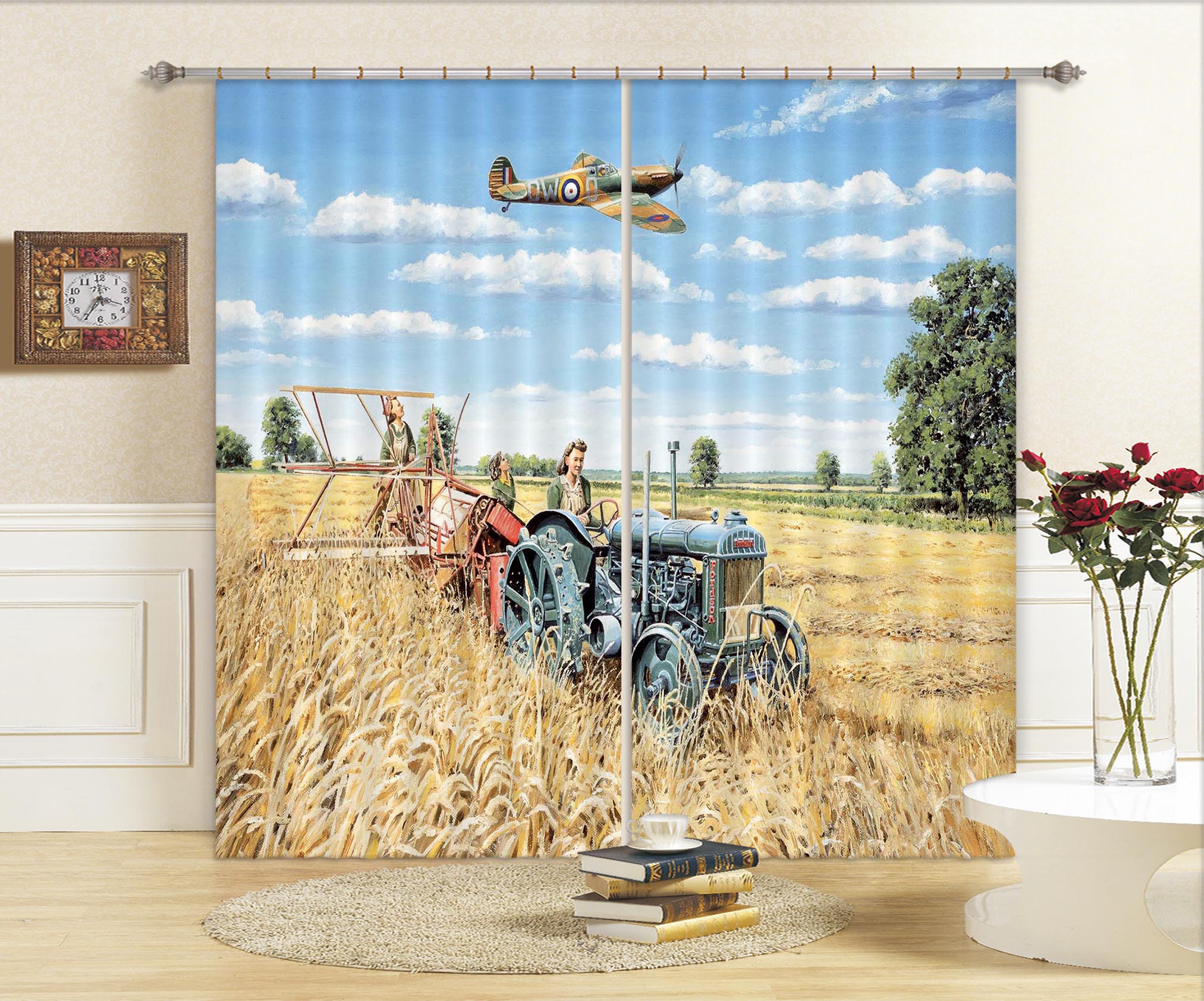 3D Harvesting Victory 069 Trevor Mitchell Curtain Curtains Drapes