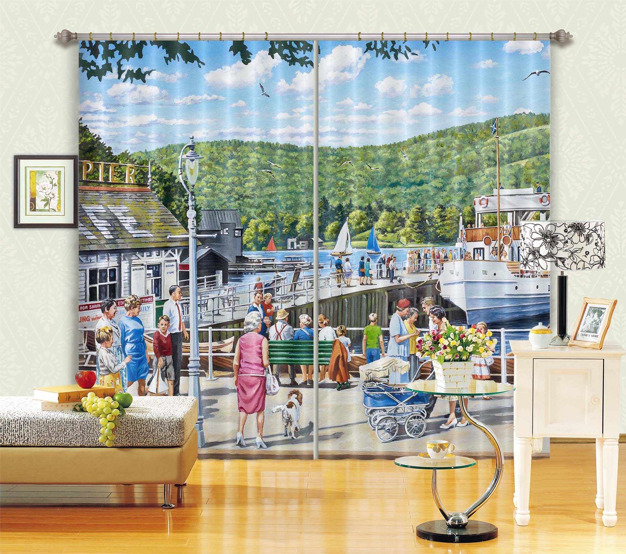 3D Bowness Pier Windermere 049 Trevor Mitchell Curtain Curtains Drapes