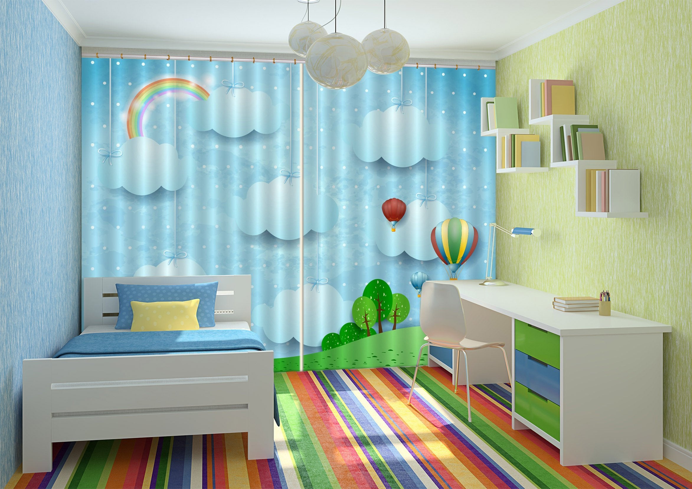 3D Hanging Clouds 534 Curtains Drapes Wallpaper AJ Wallpaper 