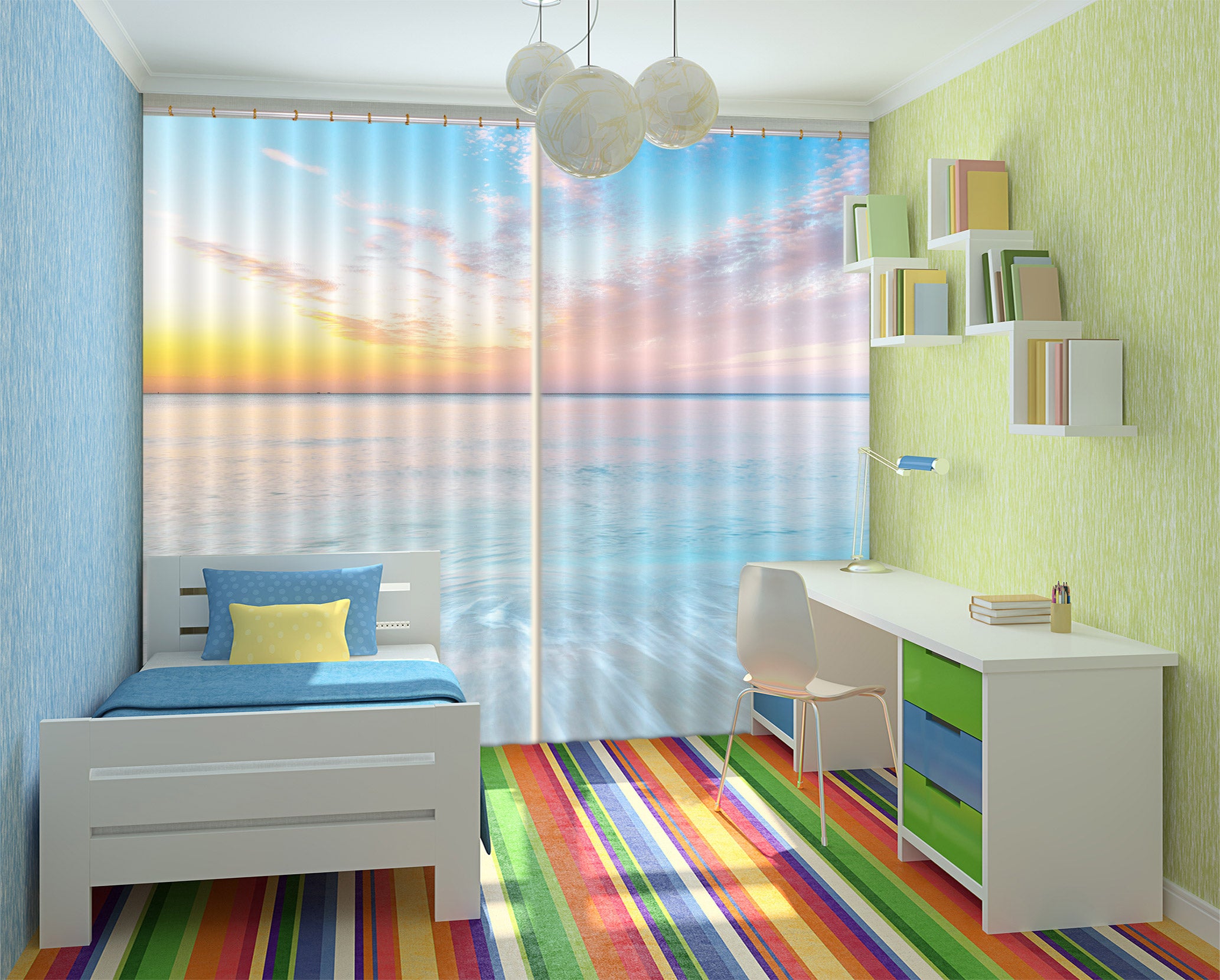3D Sea Level 023 Assaf Frank Curtain Curtains Drapes