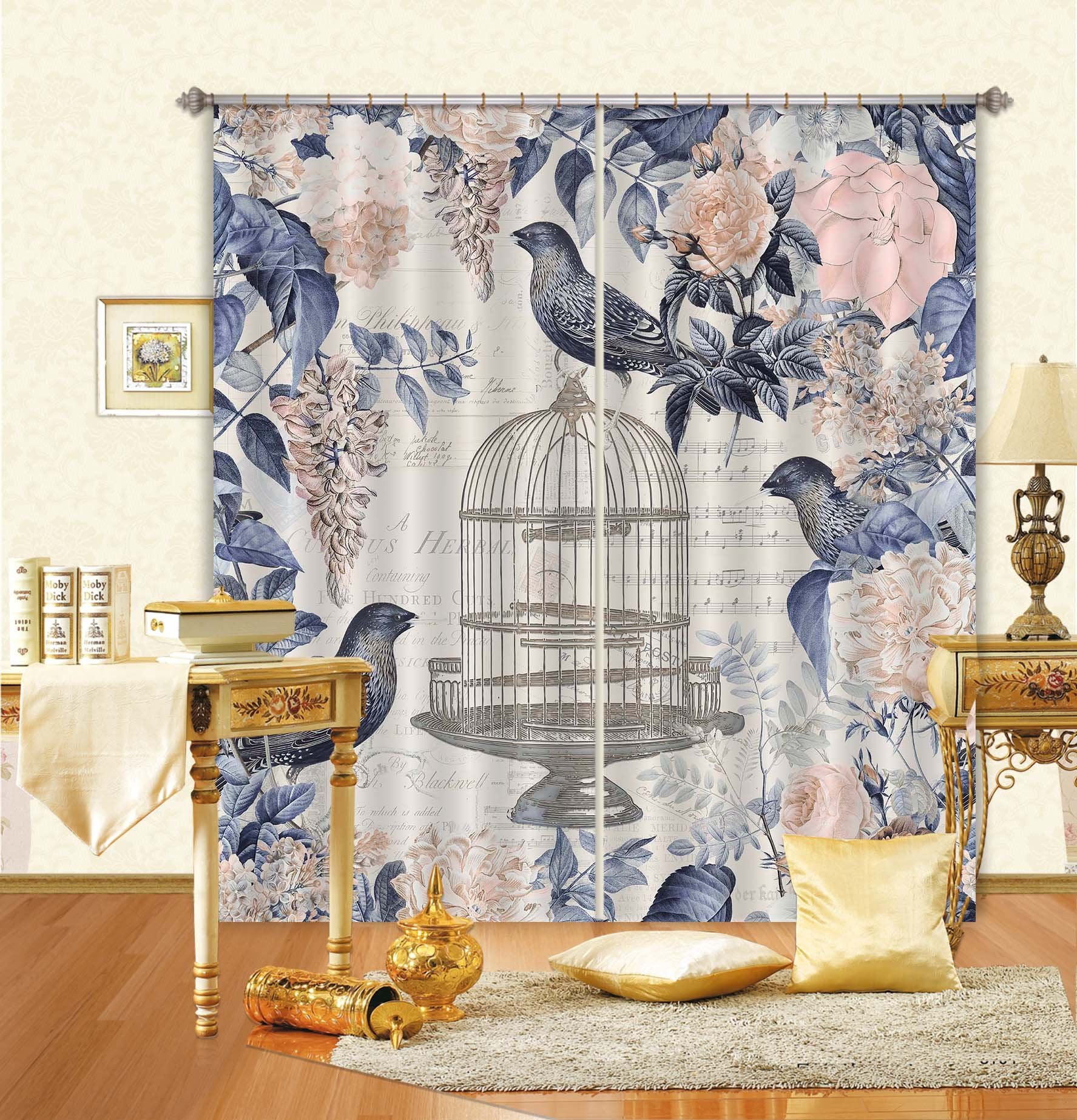 3D Birds Tweet 045 Andrea haase Curtain Curtains Drapes Wallpaper AJ Wallpaper 