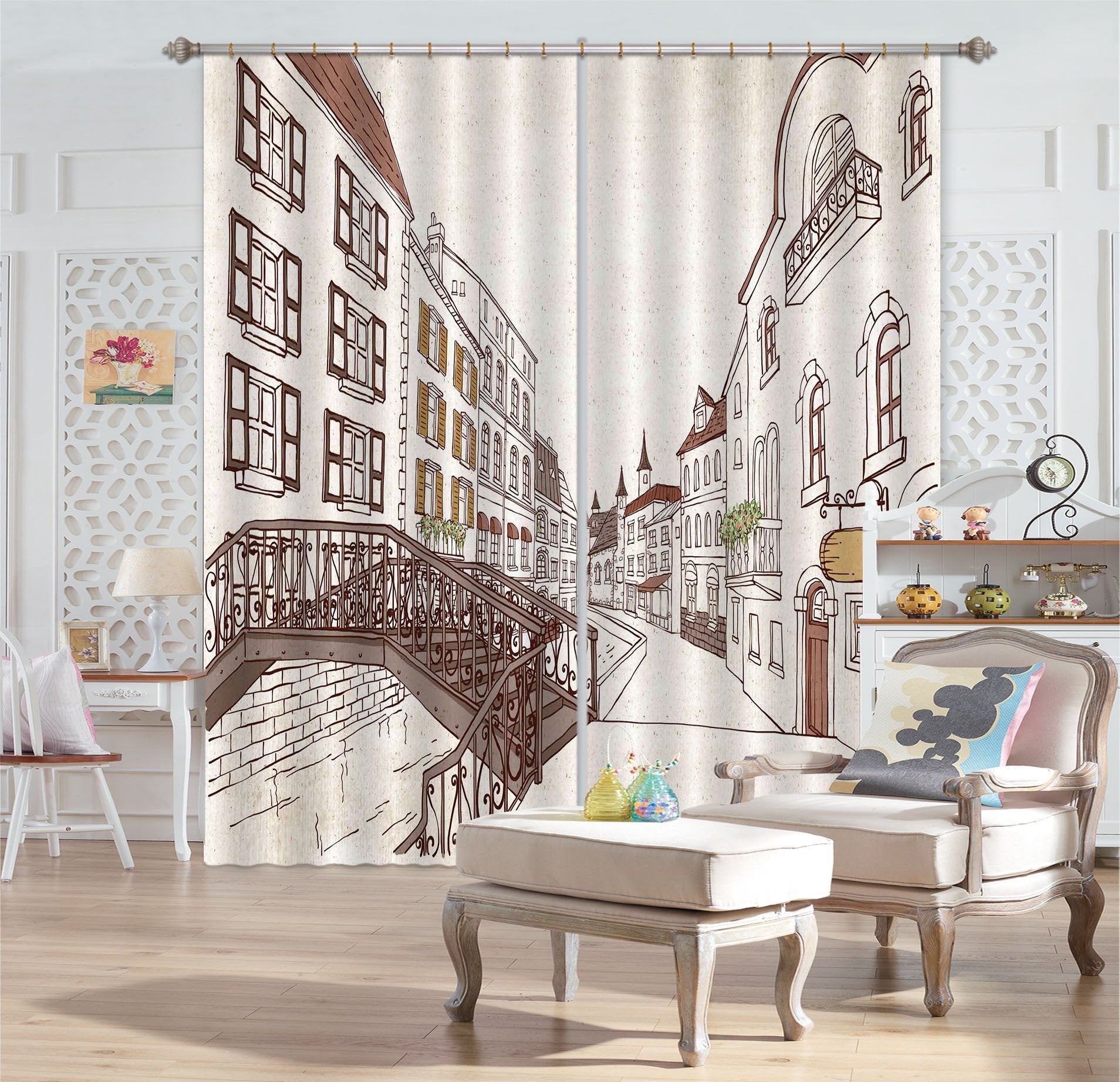 3D Hand Painted City 332 Curtains Drapes Wallpaper AJ Wallpaper 