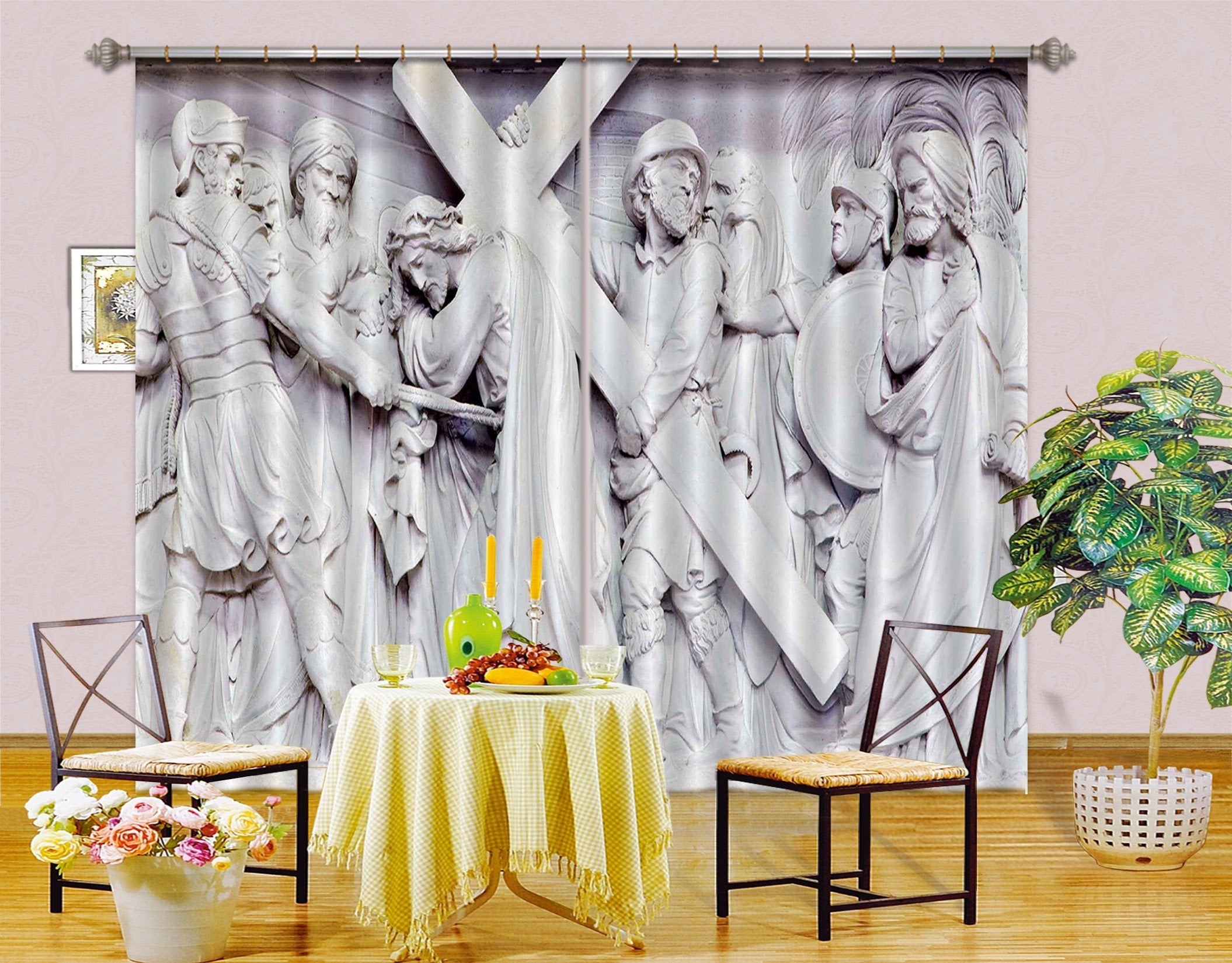 3D Resistance Cross 007 Curtains Drapes Curtains AJ Creativity Home 