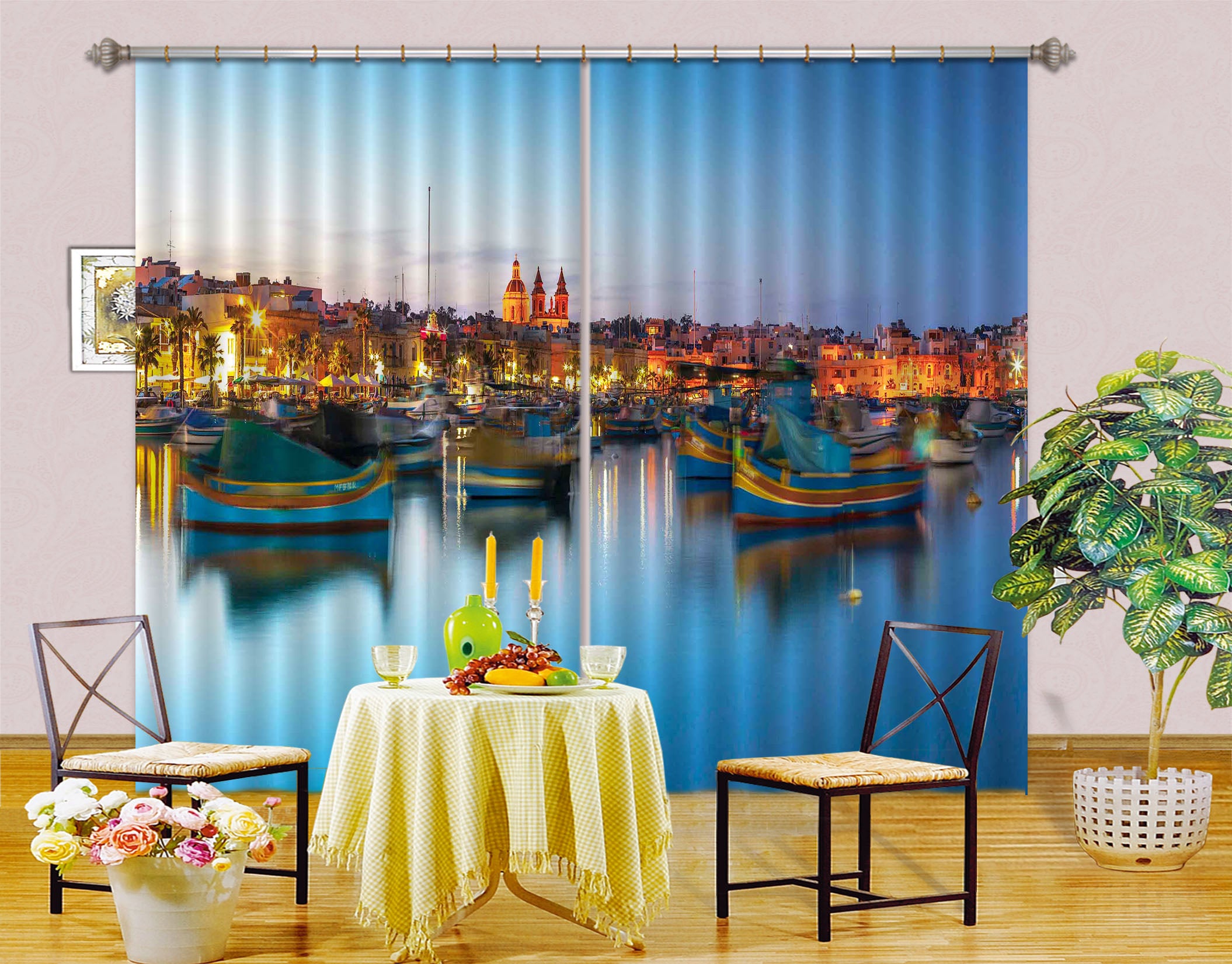 3D Night Lights 011 Assaf Frank Curtain Curtains Drapes