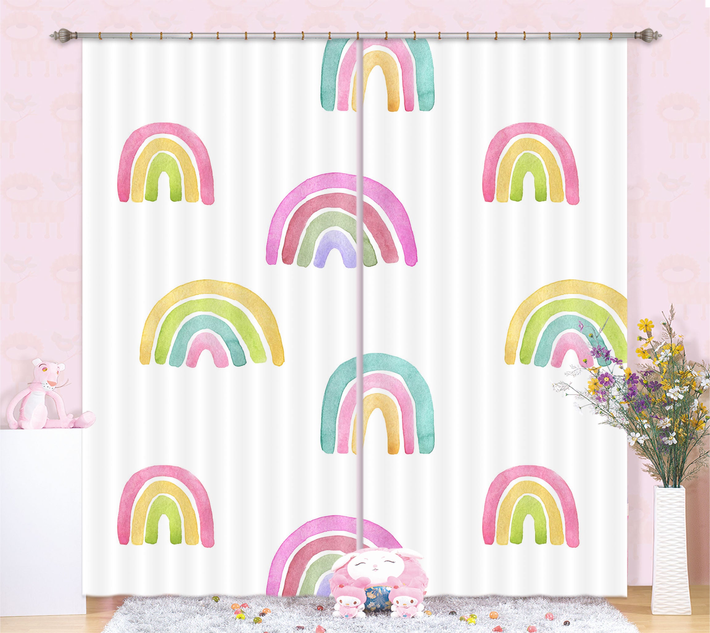 3D Painting Rainbow 120 Uta Naumann Curtain Curtains Drapes