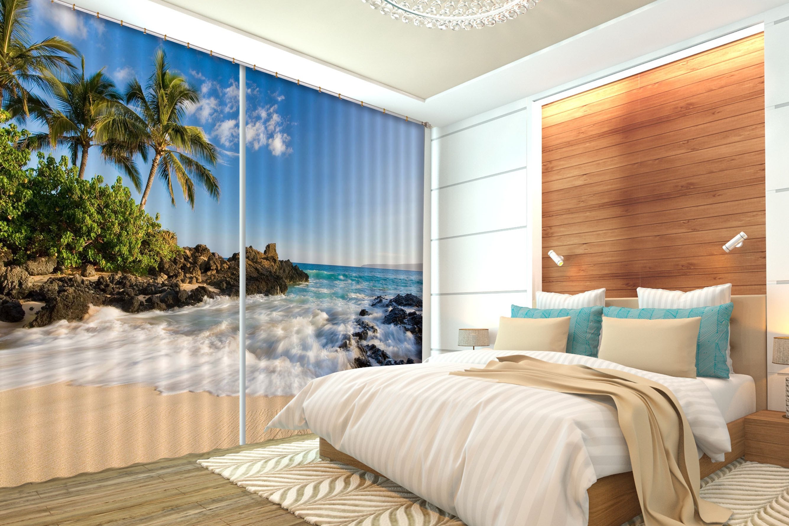 3D Beautiful Beach 03 Curtains Drapes Wallpaper AJ Wallpaper 