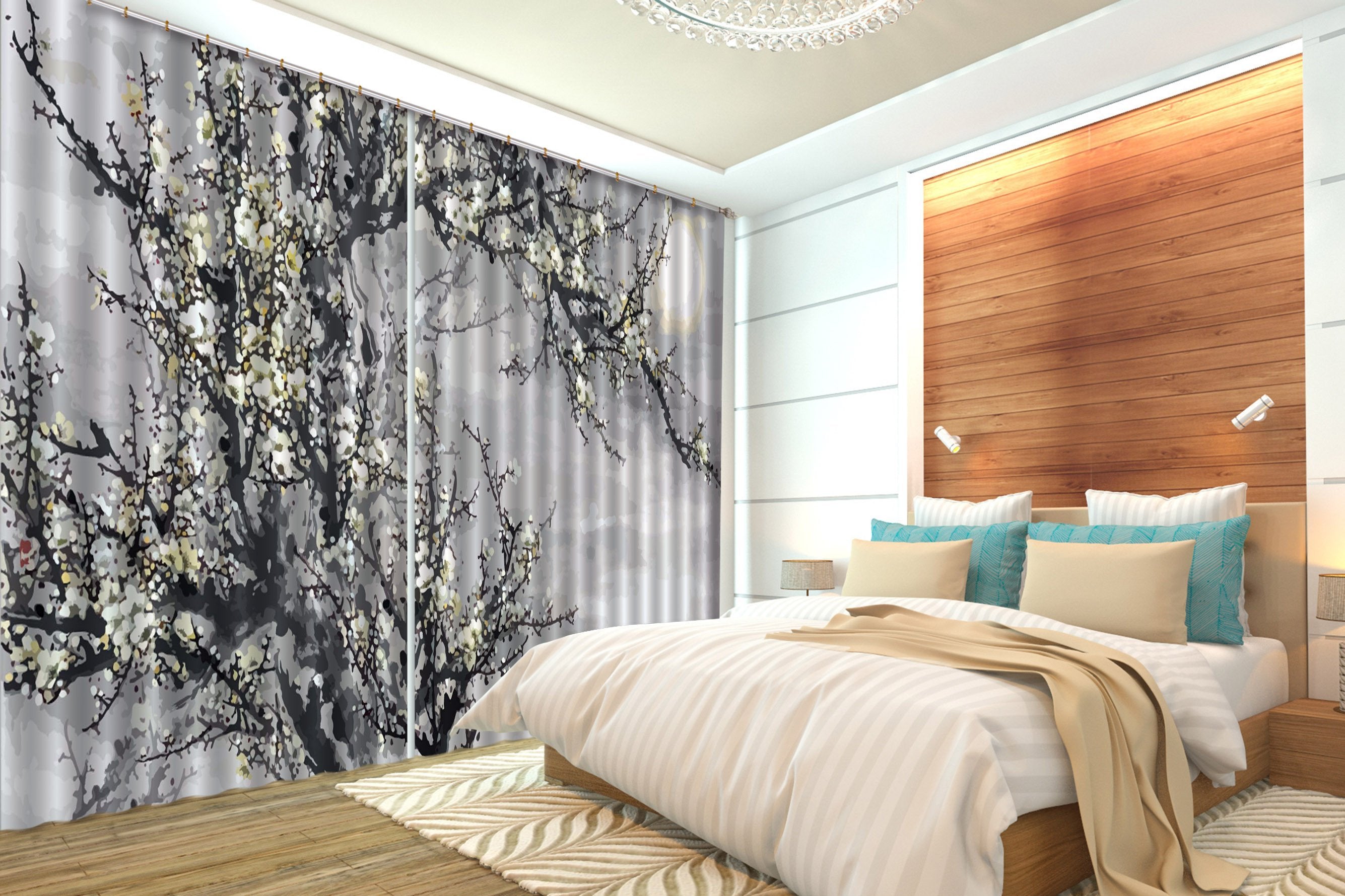 3D Plum Flowers 564 Curtains Drapes Wallpaper AJ Wallpaper 