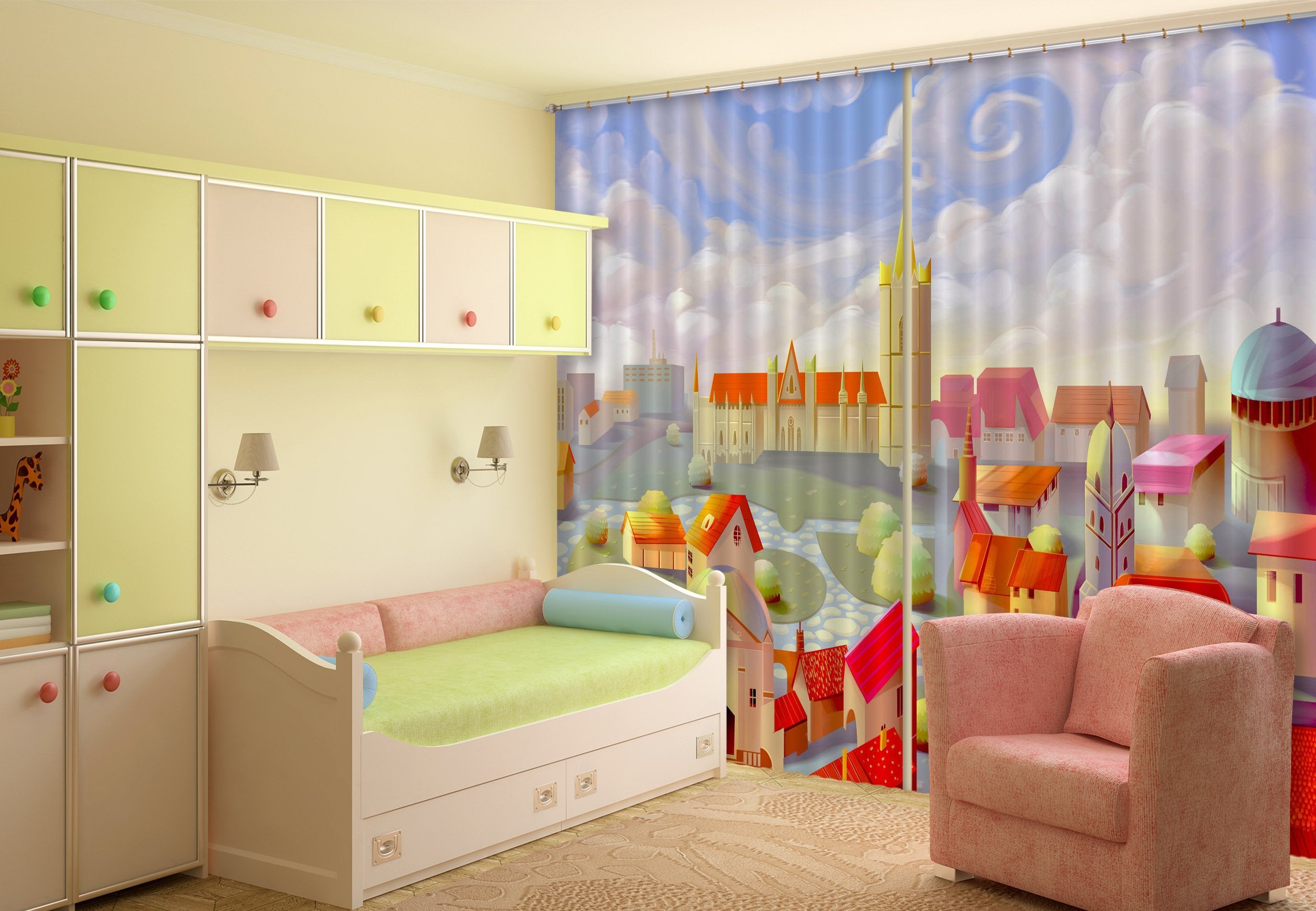 3D Fairy Tale Town 642 Curtains Drapes Wallpaper AJ Wallpaper 