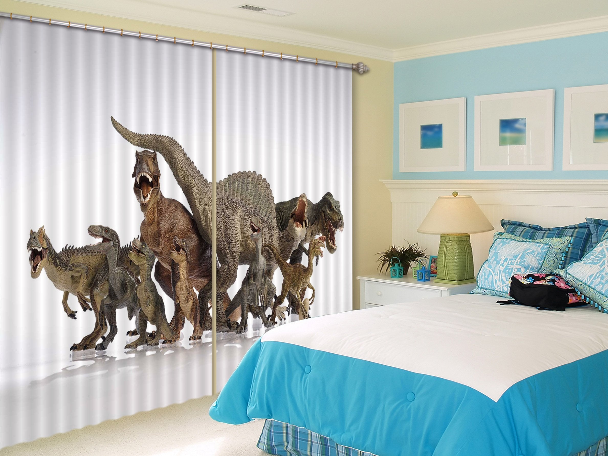 3D Dinosaur Group 141 Curtains Drapes Curtains AJ Creativity Home 