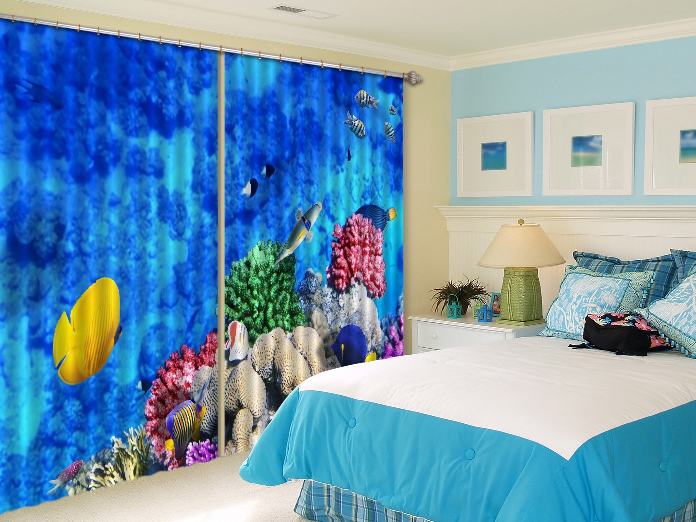 3D Bright Sea World 141 Curtains Drapes Wallpaper AJ Wallpaper 