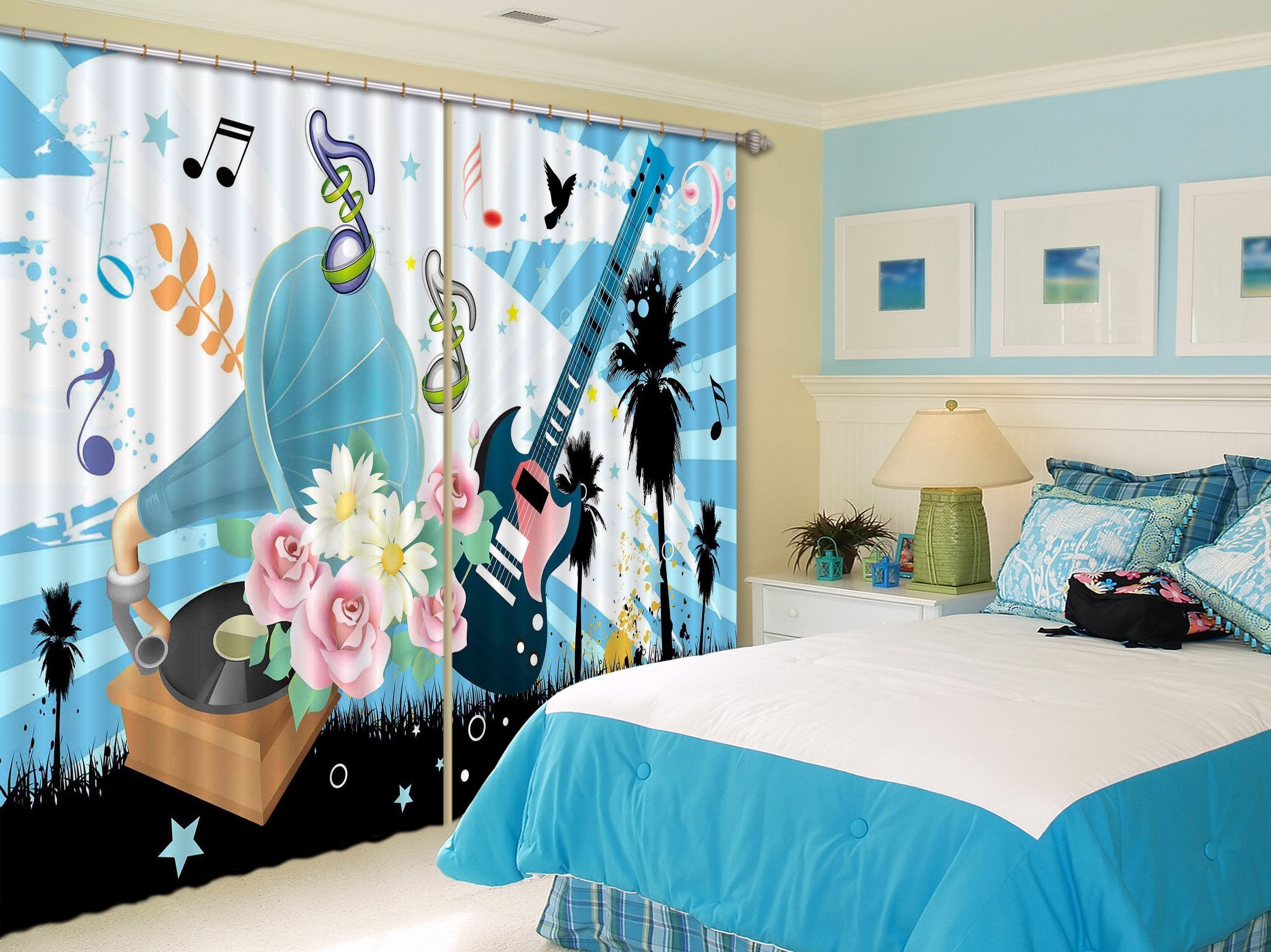 3D Magic Music 2248 Curtains Drapes Wallpaper AJ Wallpaper 