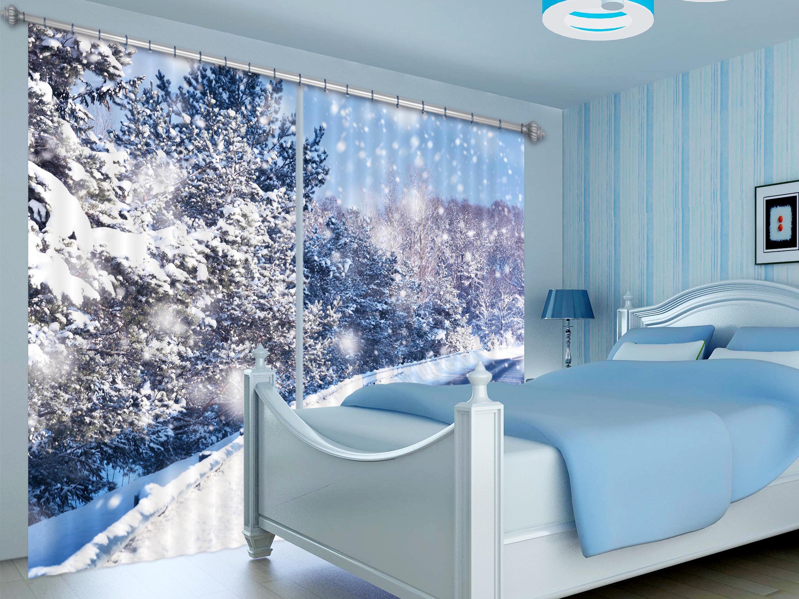 3D Winter Tree 801 Curtains Drapes