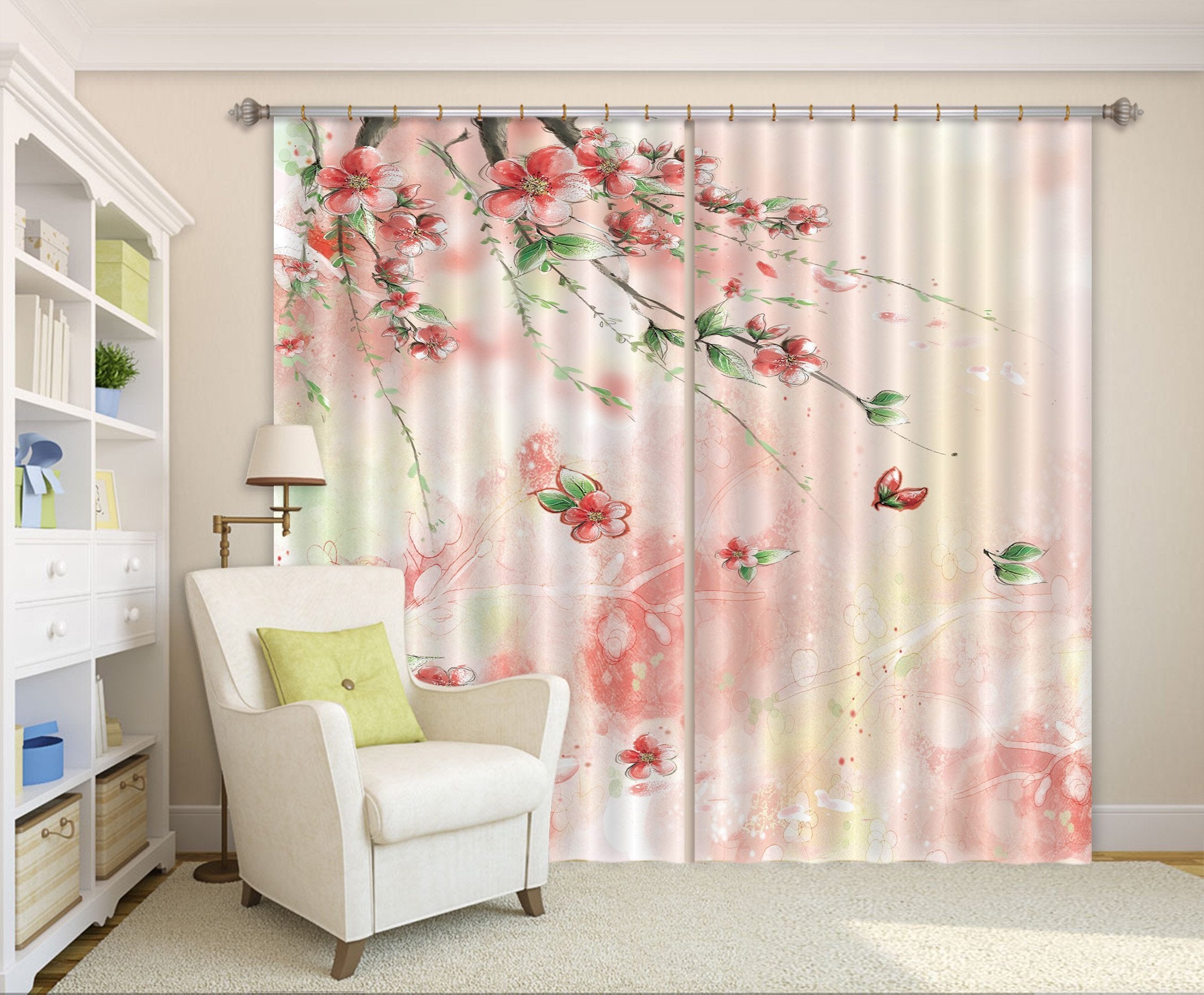 3D Flying Flowers 242 Curtains Drapes Wallpaper AJ Wallpaper 