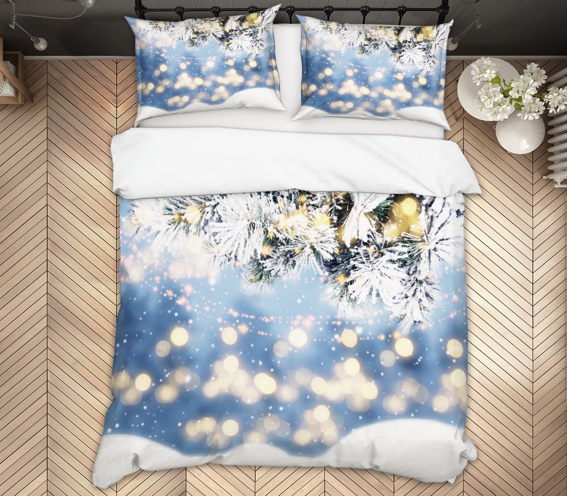 3D Snow Branches 53042 Christmas Quilt Duvet Cover Xmas Bed Pillowcases