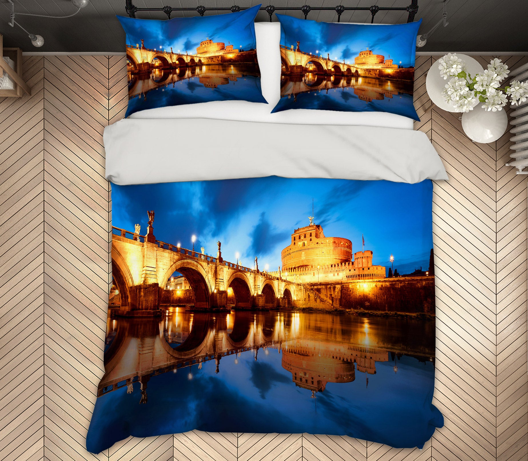 3D Building Bridge 67086 Bed Pillowcases Quilt