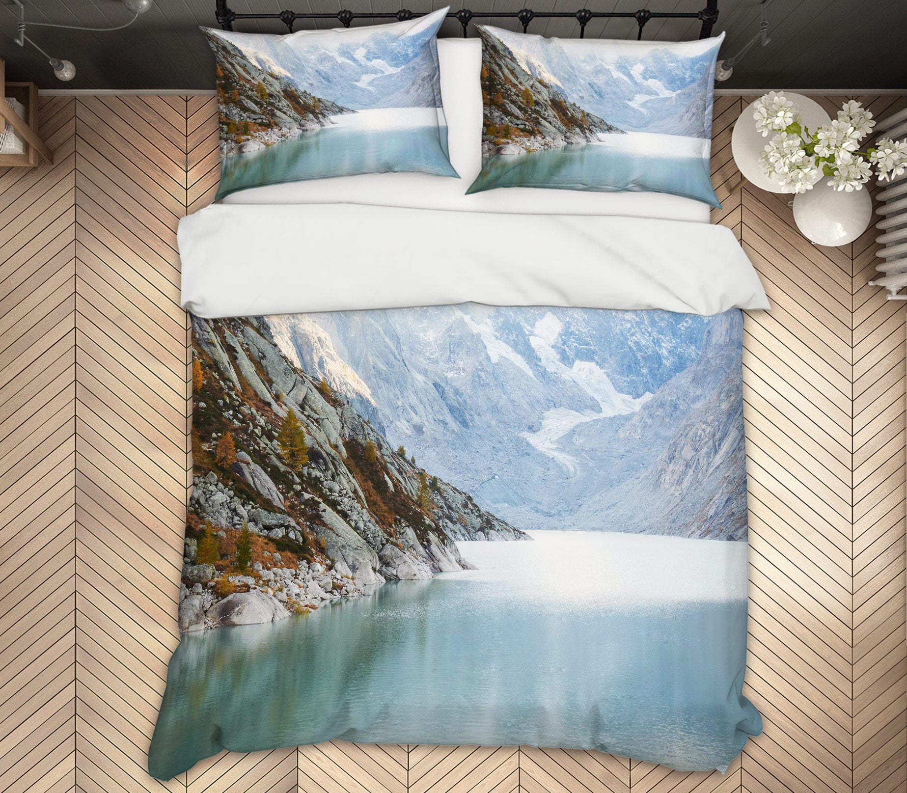 3D Mountains 67135 Bed Pillowcases Quilt