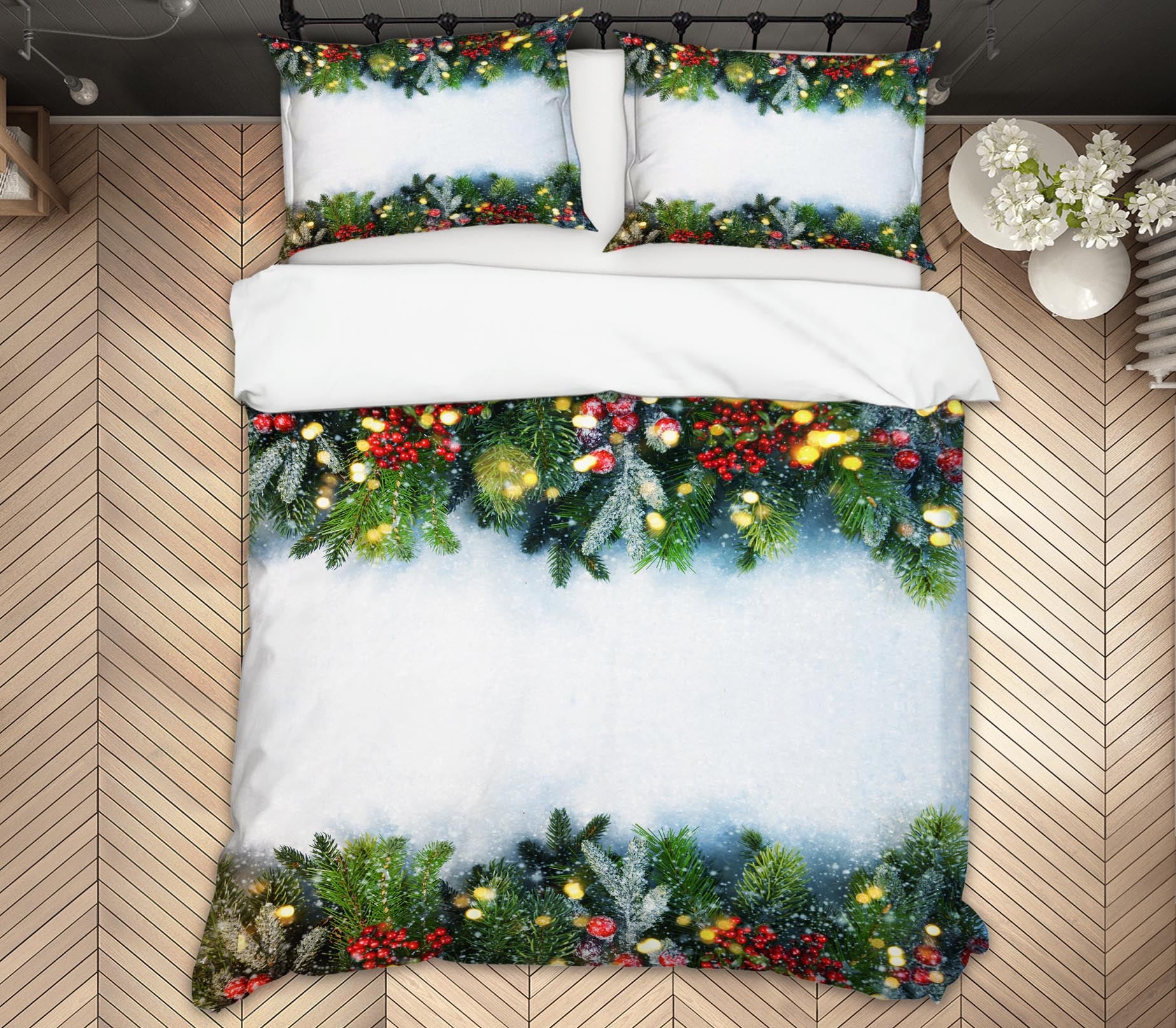 3D Branches 53002 Christmas Quilt Duvet Cover Xmas Bed Pillowcases