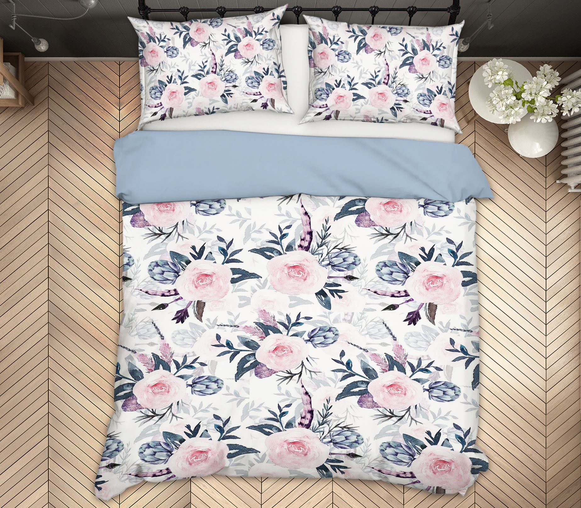 3D Pink Flower 066 Uta Naumann Bedding Bed Pillowcases Quilt