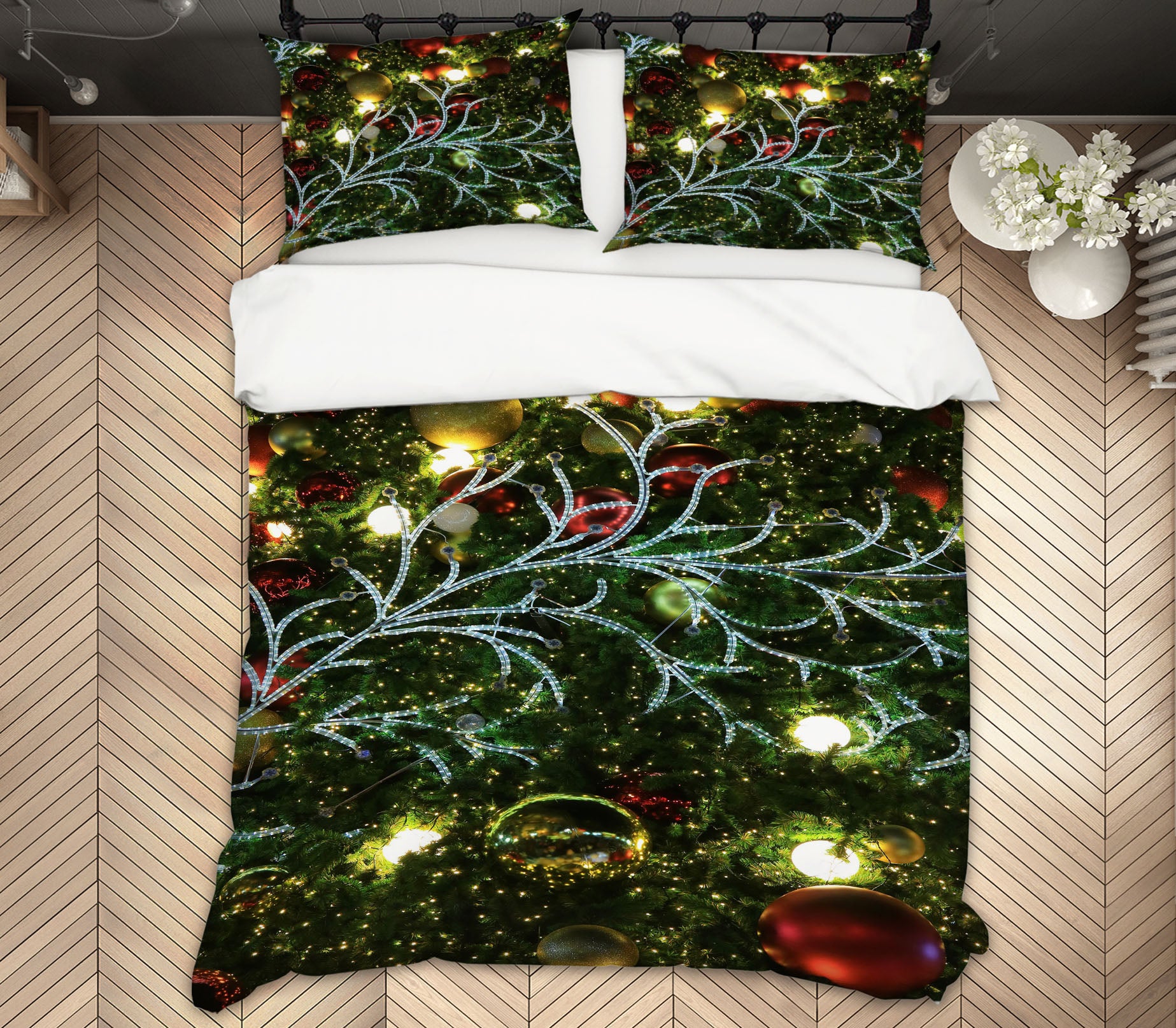 3D Branches Ball Pendant 53013 Christmas Quilt Duvet Cover Xmas Bed Pillowcases