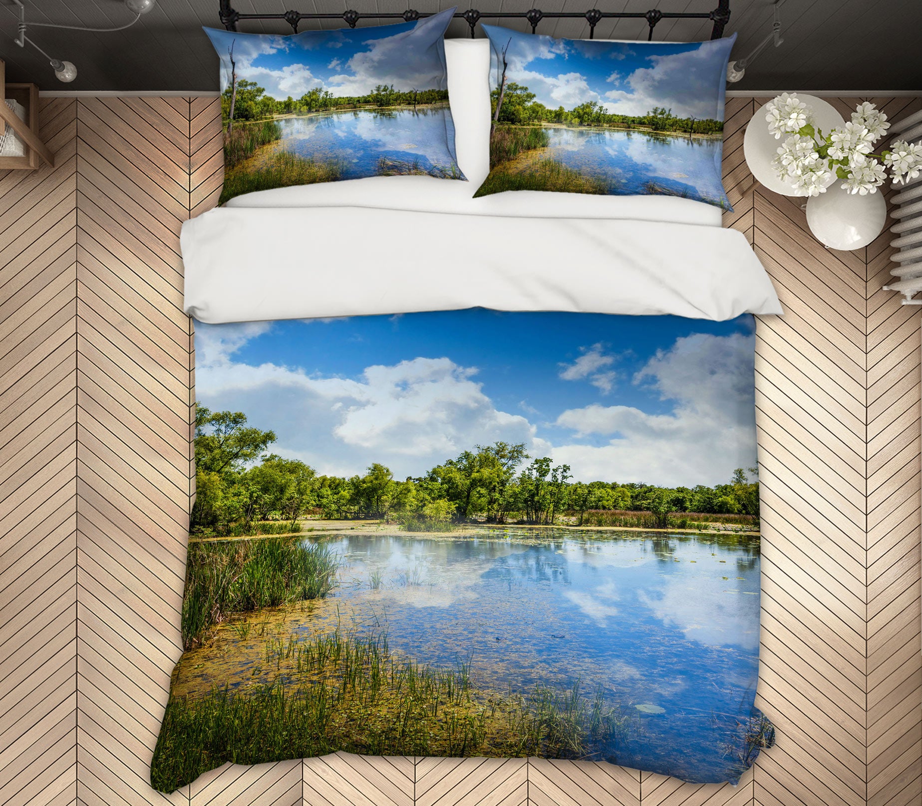 3D Woods Lake 8511 Beth Sheridan Bedding Bed Pillowcases Quilt