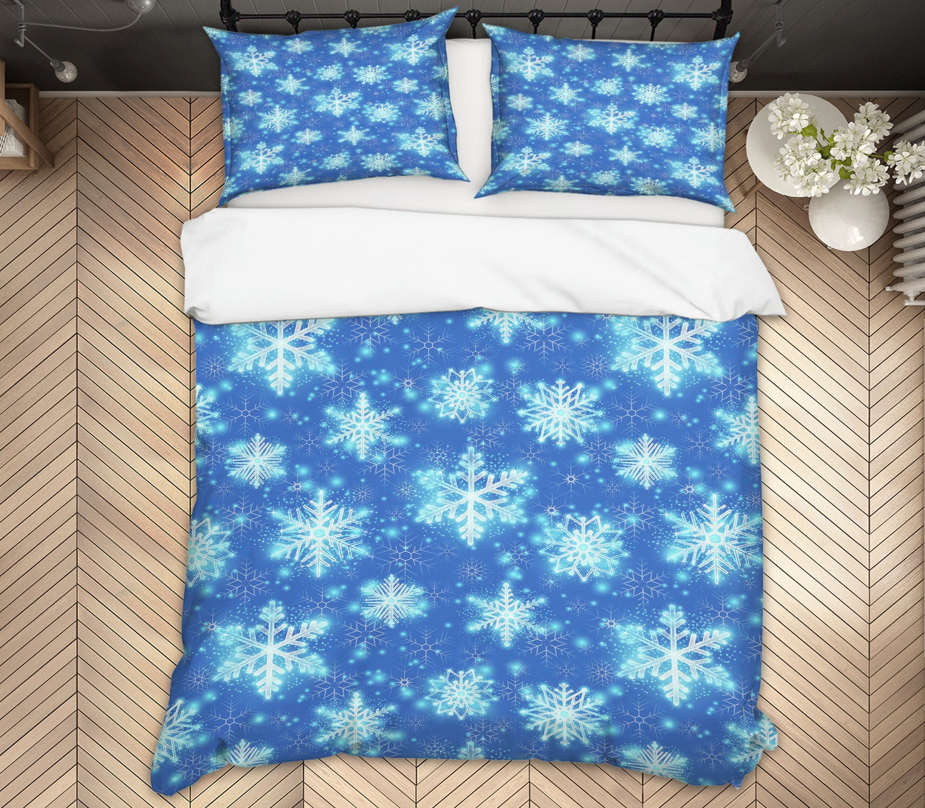 3D Snowflake 52212 Christmas Quilt Duvet Cover Xmas Bed Pillowcases