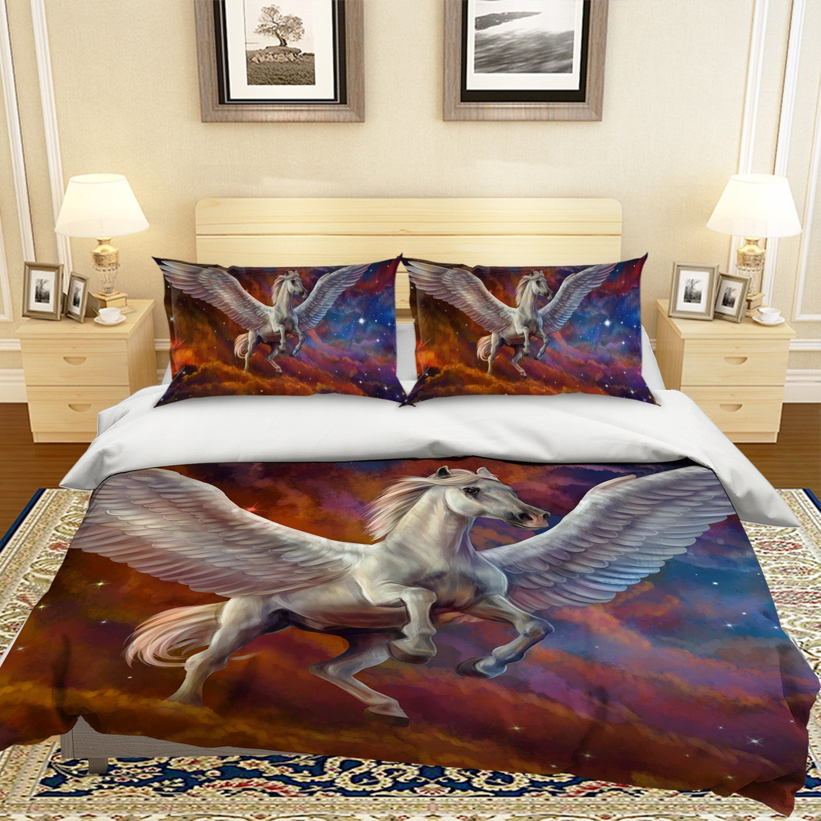 3D Wings Pegasus 034 Bed Pillowcases Quilt