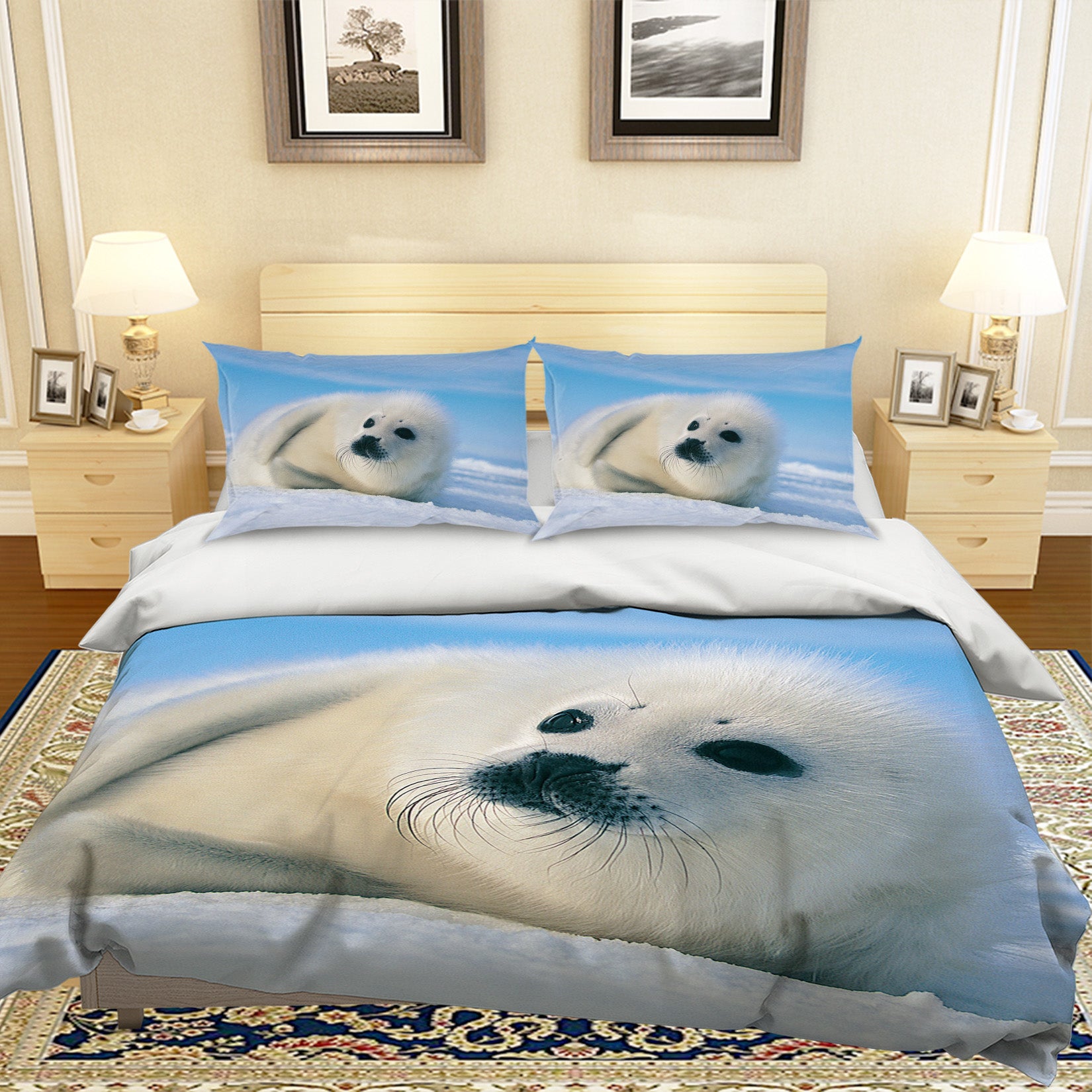 3D Snow Sea Lion 016 Bed Pillowcases Quilt