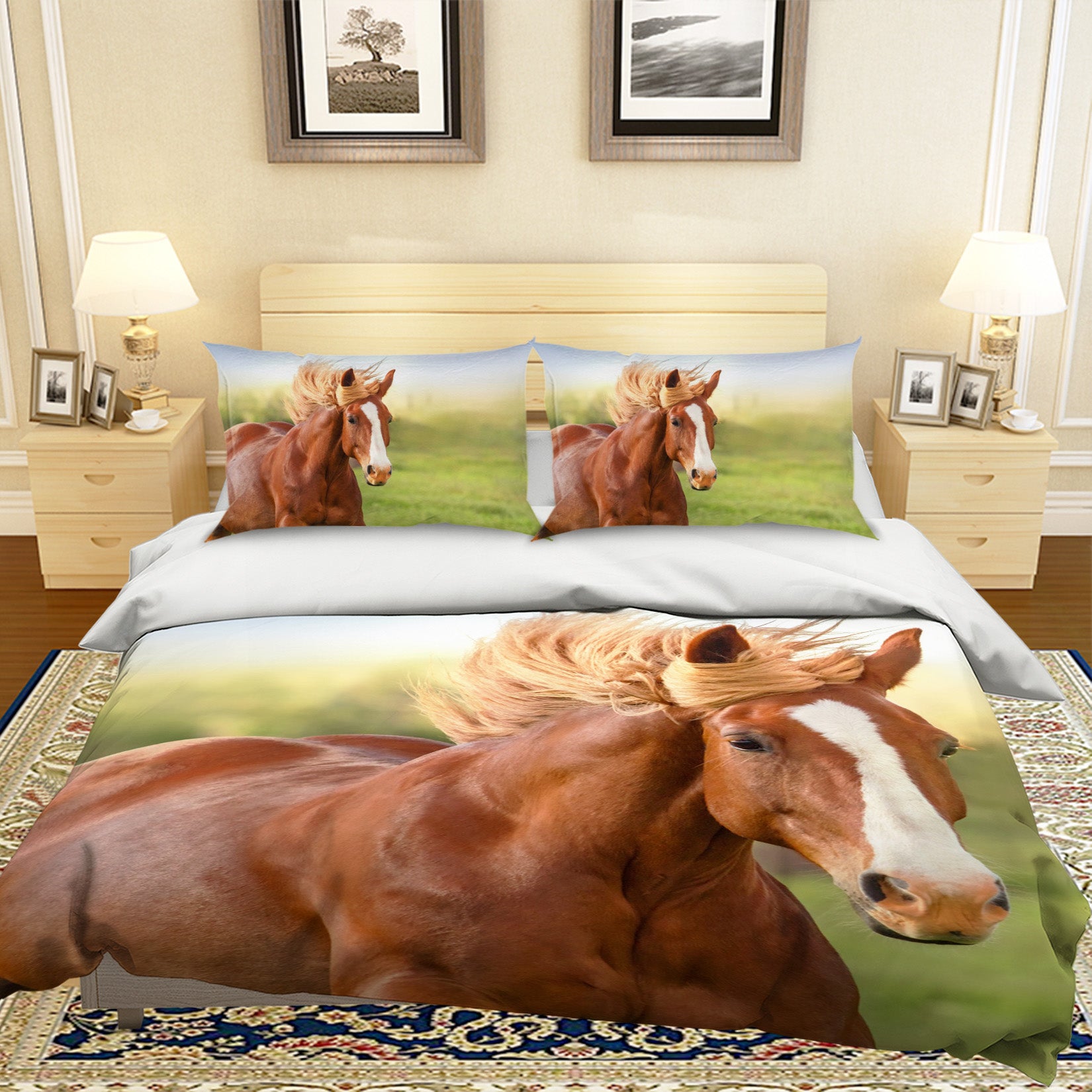 3D Brown Horse 060 Bed Pillowcases Quilt