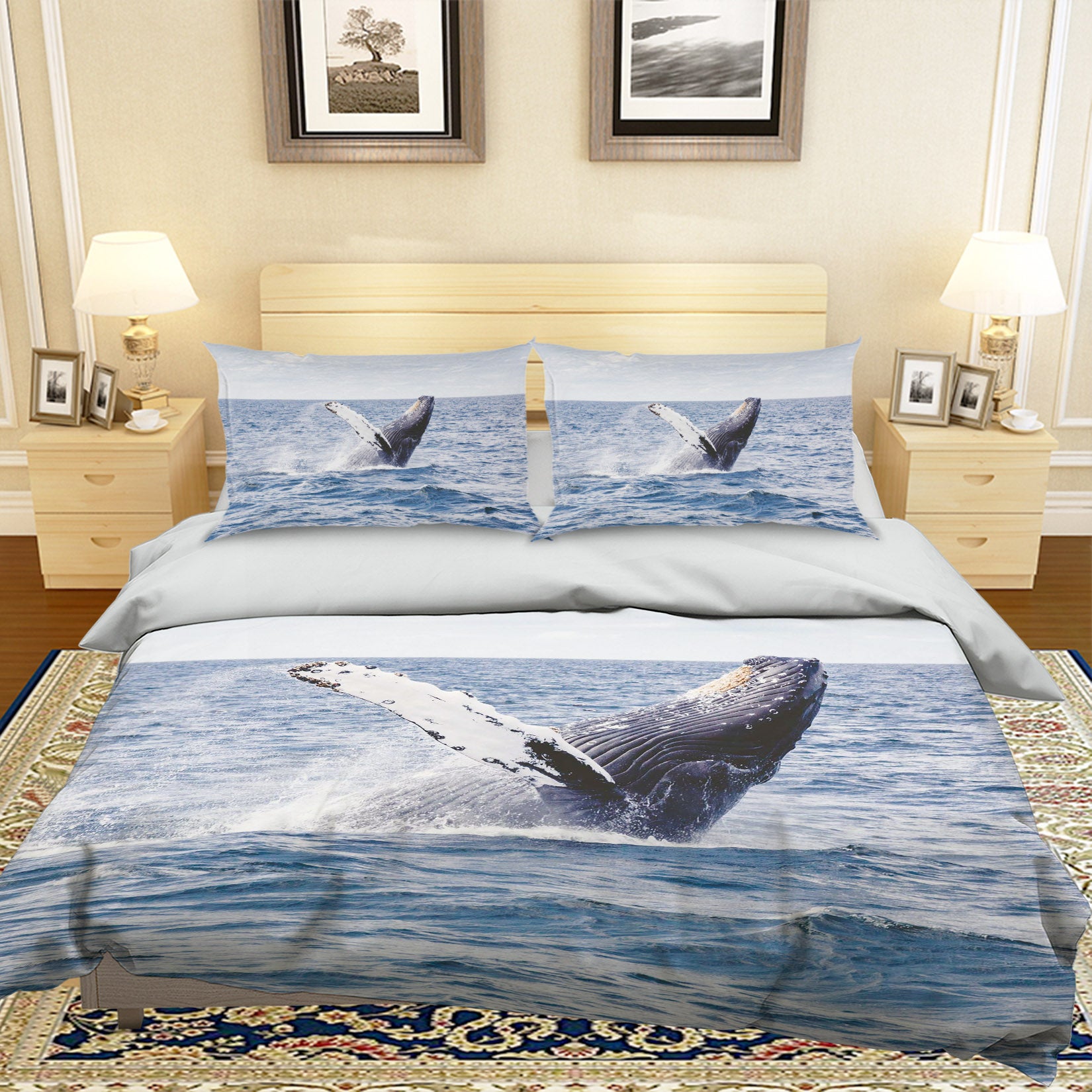 3D Humpback Whale 070 Bed Pillowcases Quilt