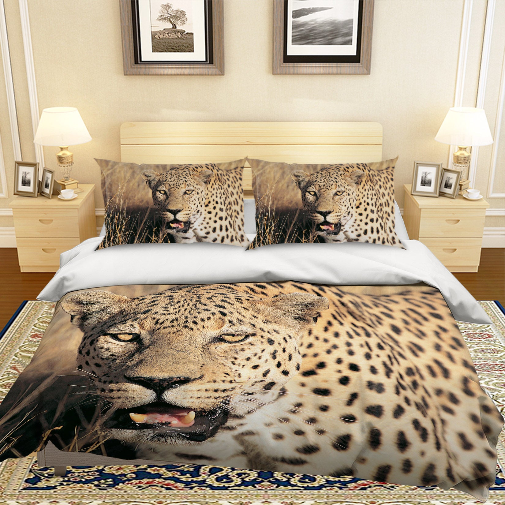 3D Mighty Leopard 002 Bed Pillowcases Quilt