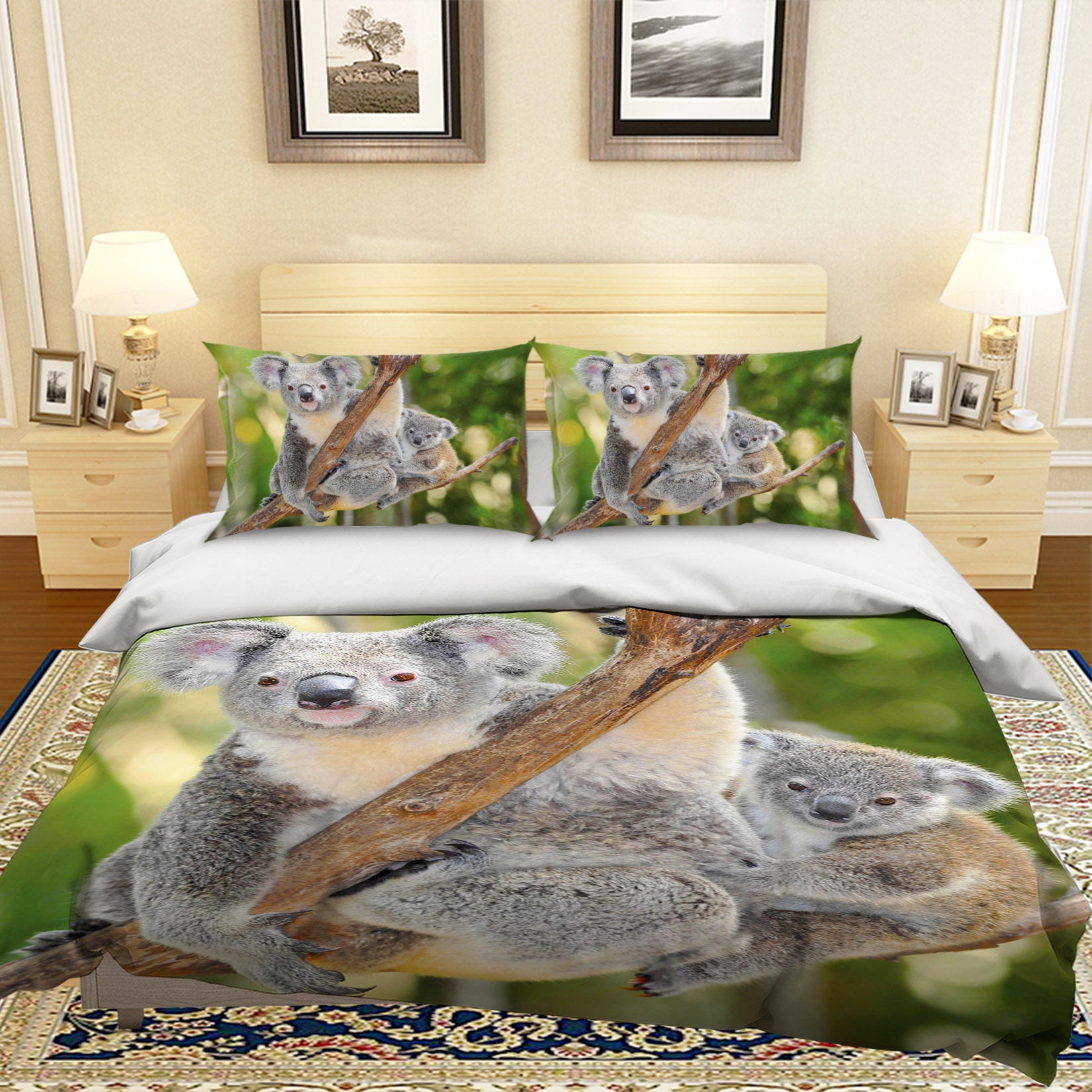 3D Koala Branches 079 Bed Pillowcases Quilt