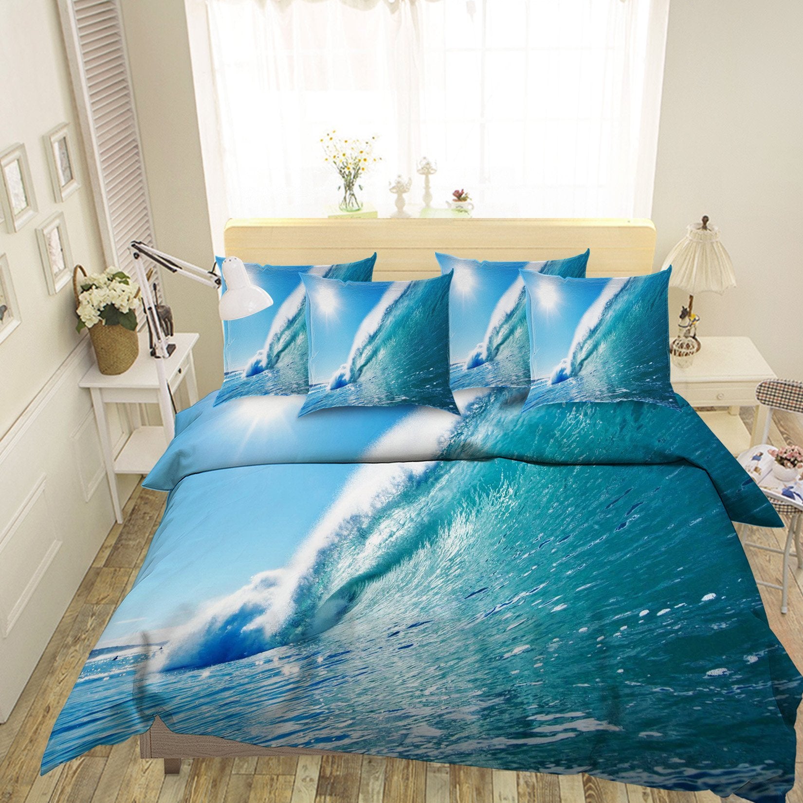 3D Blue Sea High Wave 102 Bed Pillowcases Quilt Wallpaper AJ Wallpaper 