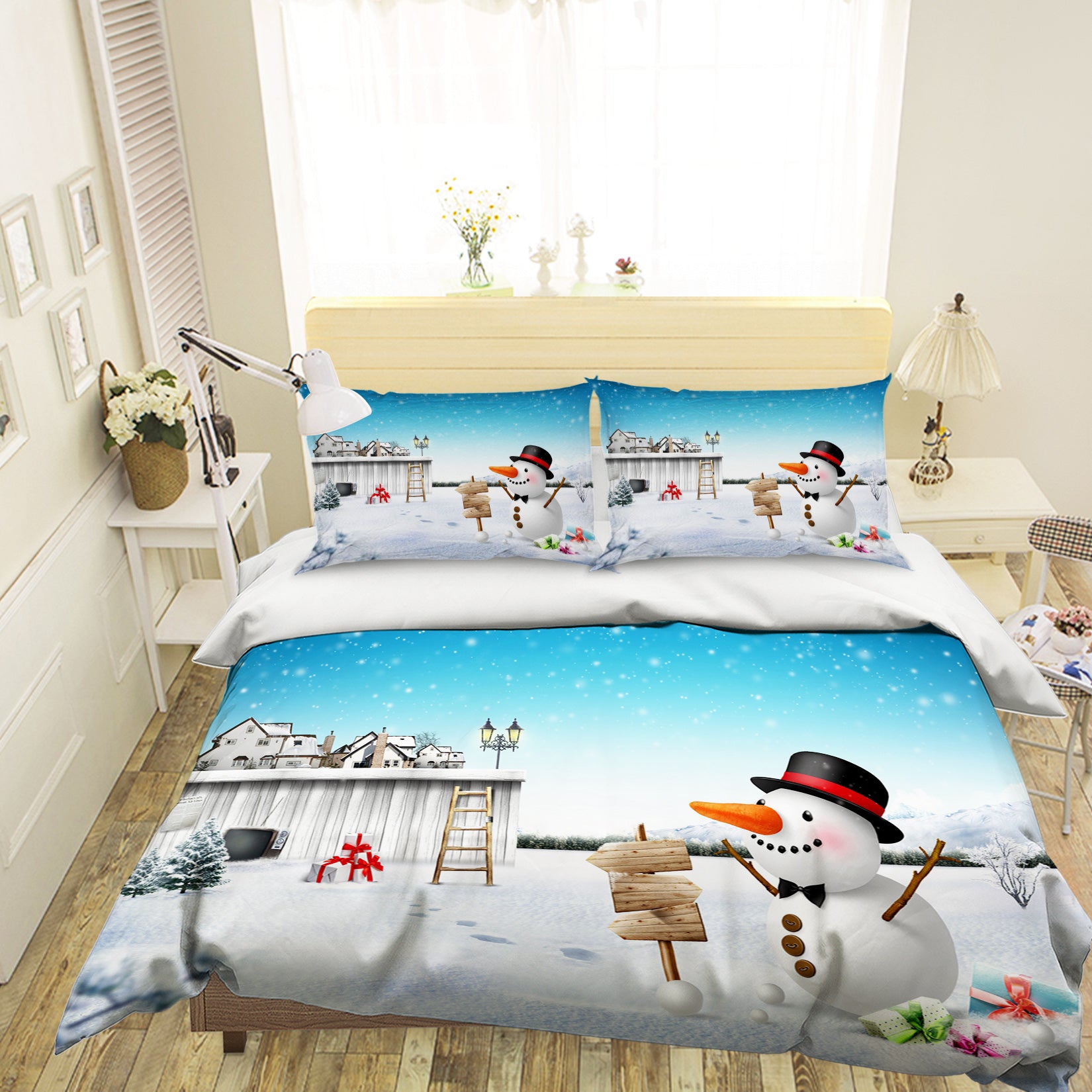 3D Snowman 31097 Christmas Quilt Duvet Cover Xmas Bed Pillowcases