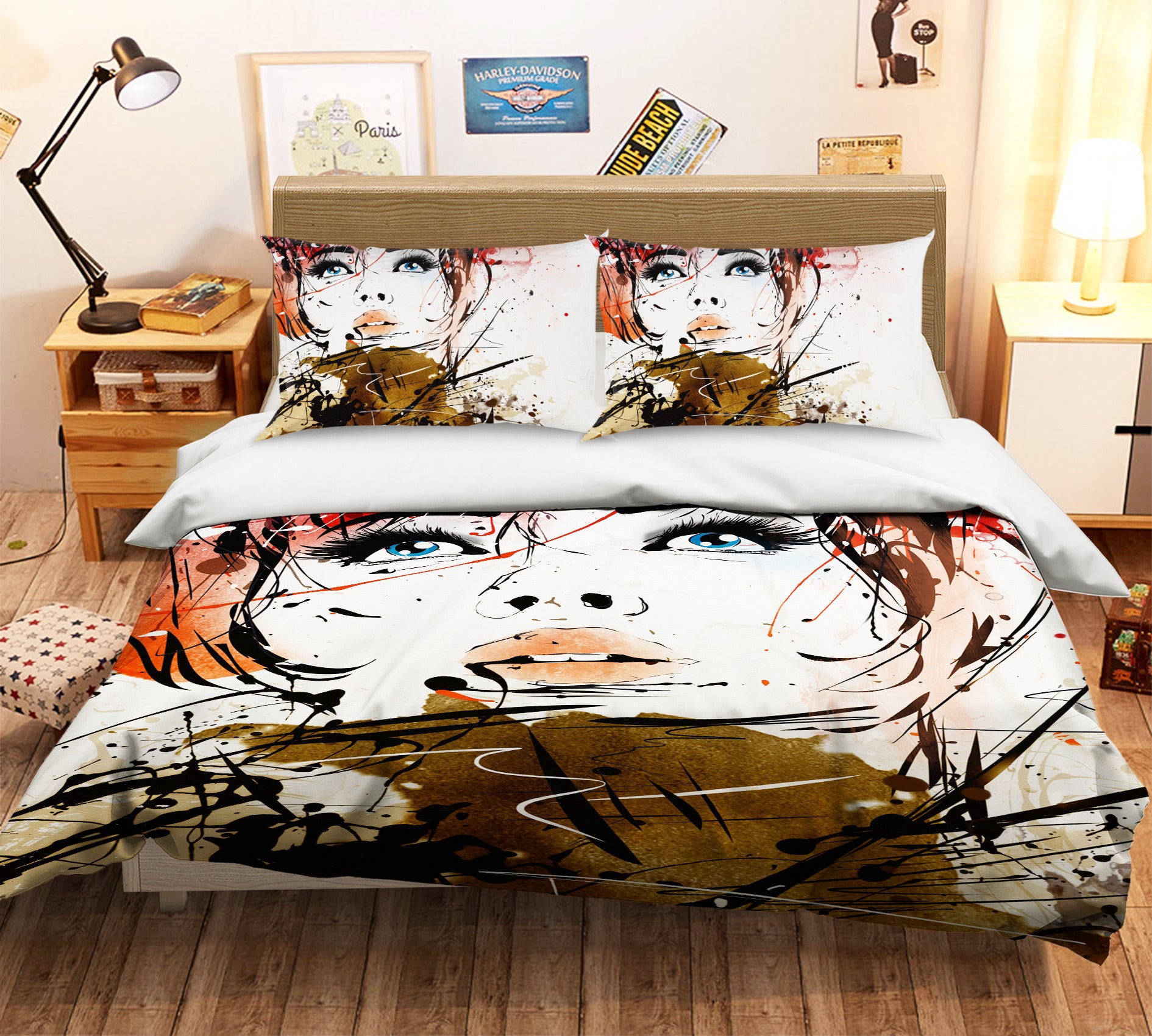 3D Painted Woman 049 Bed Pillowcases Quilt