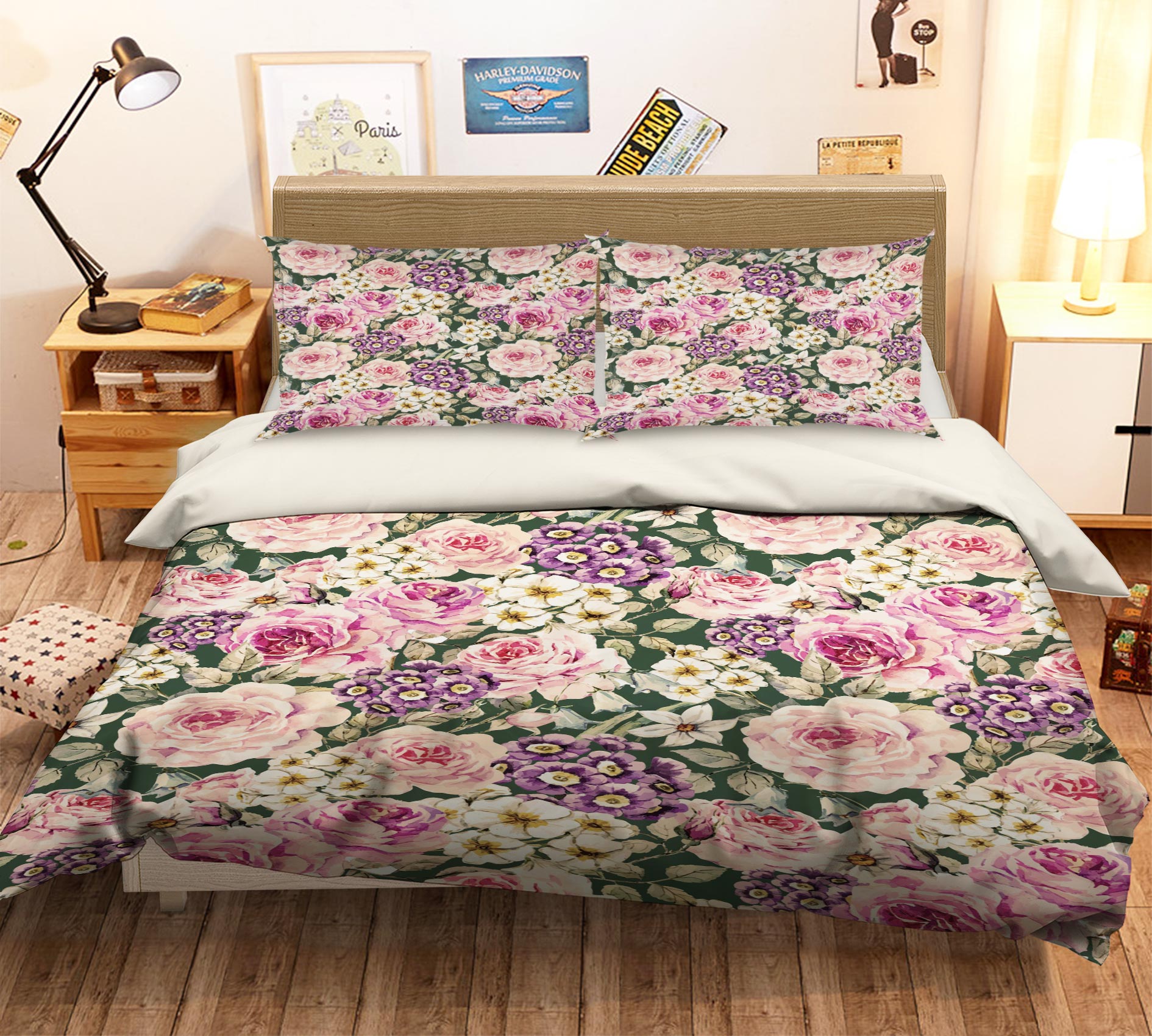 3D Flowers 67173 Bed Pillowcases Quilt