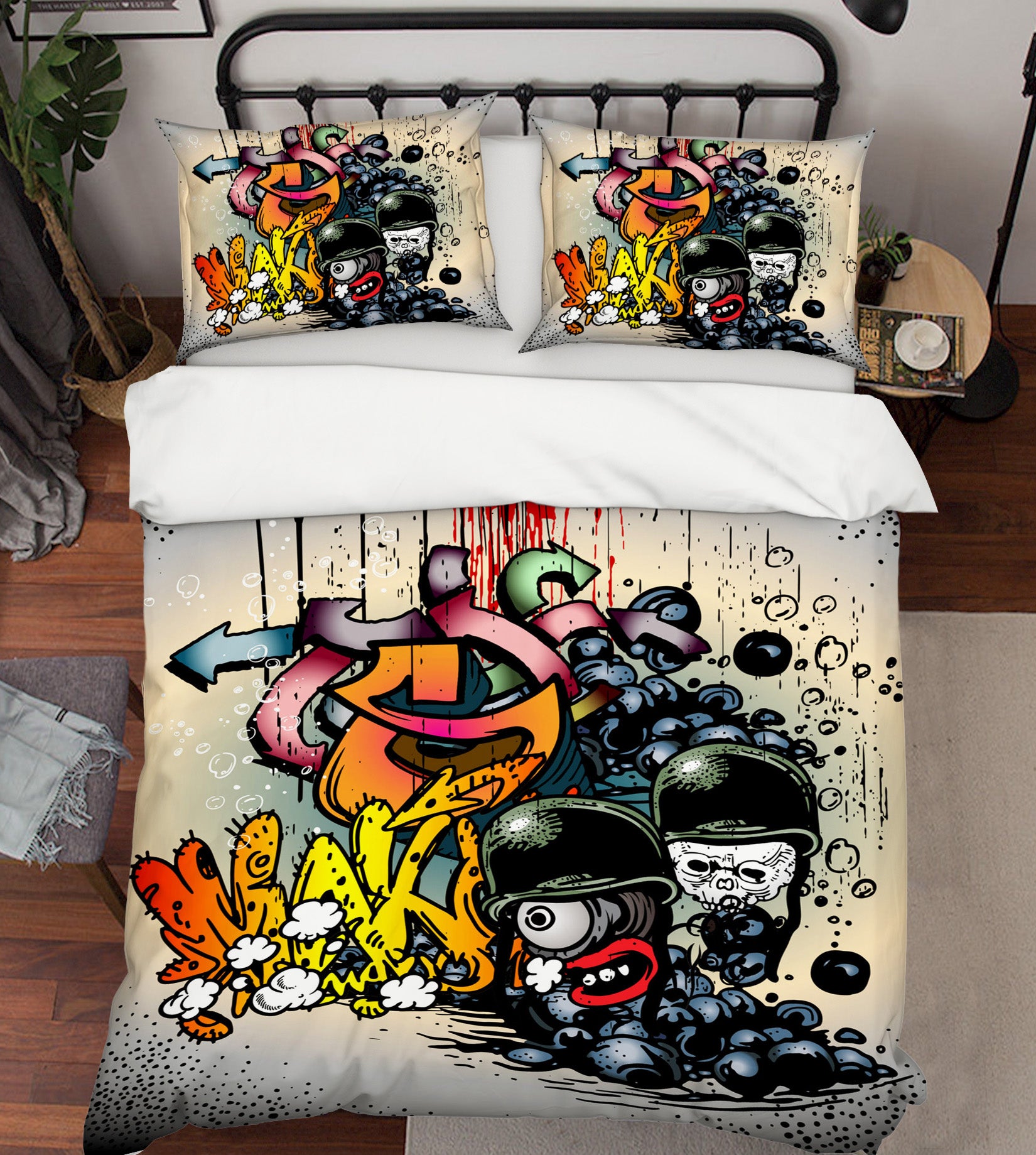 3D Graffiti Letters 67023 Bed Pillowcases Quilt