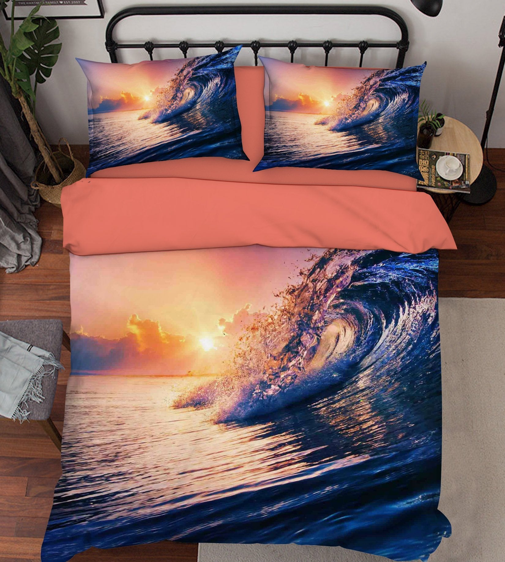 3D Sea Sunset Wave 251 Bed Pillowcases Quilt Wallpaper AJ Wallpaper 