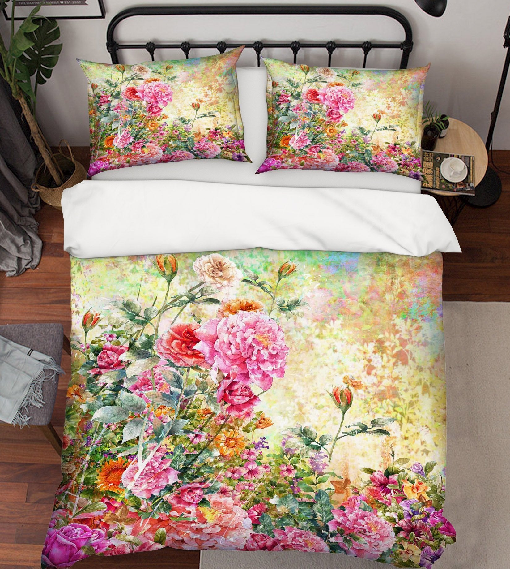 3D Blooming Flowers 049 Bed Pillowcases Quilt Wallpaper AJ Wallpaper 