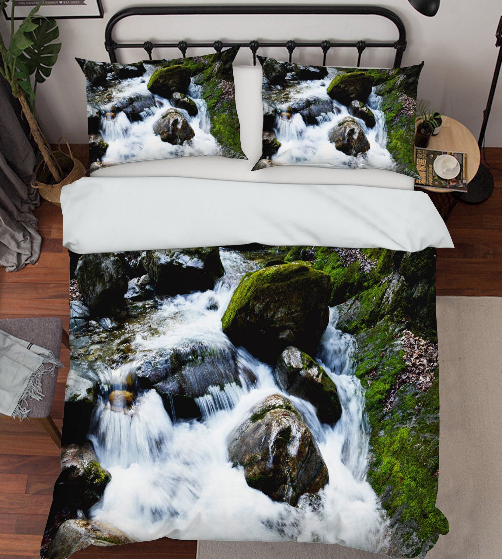 3D Flowing Water 67174 Bed Pillowcases Quilt