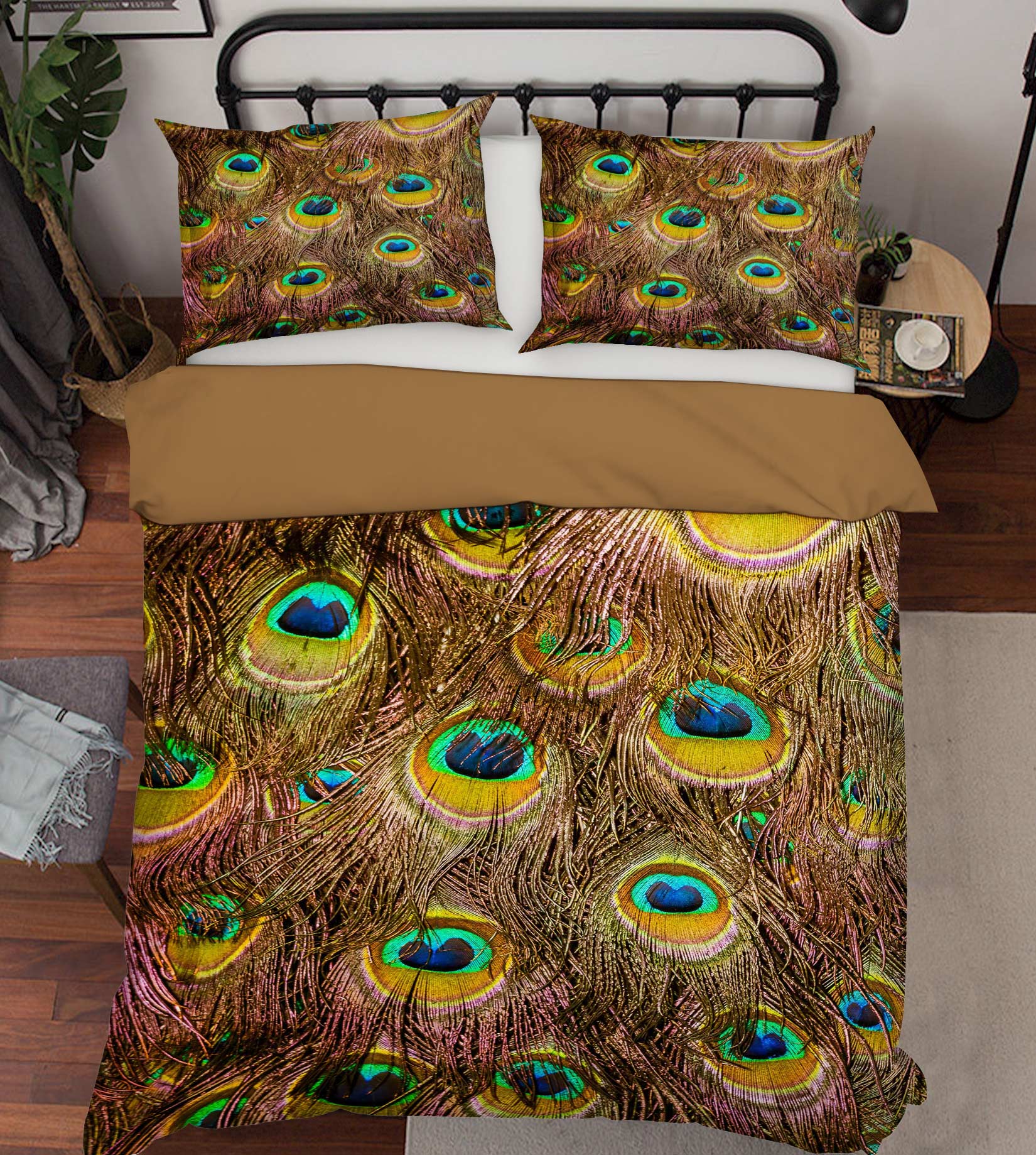 3D Peacock Feather 72020 Bed Pillowcases Quilt