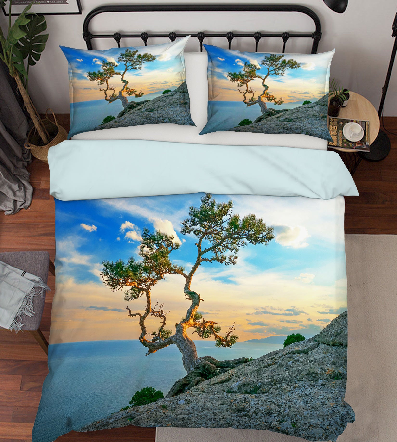 3D Hillside Tree 67106 Bed Pillowcases Quilt