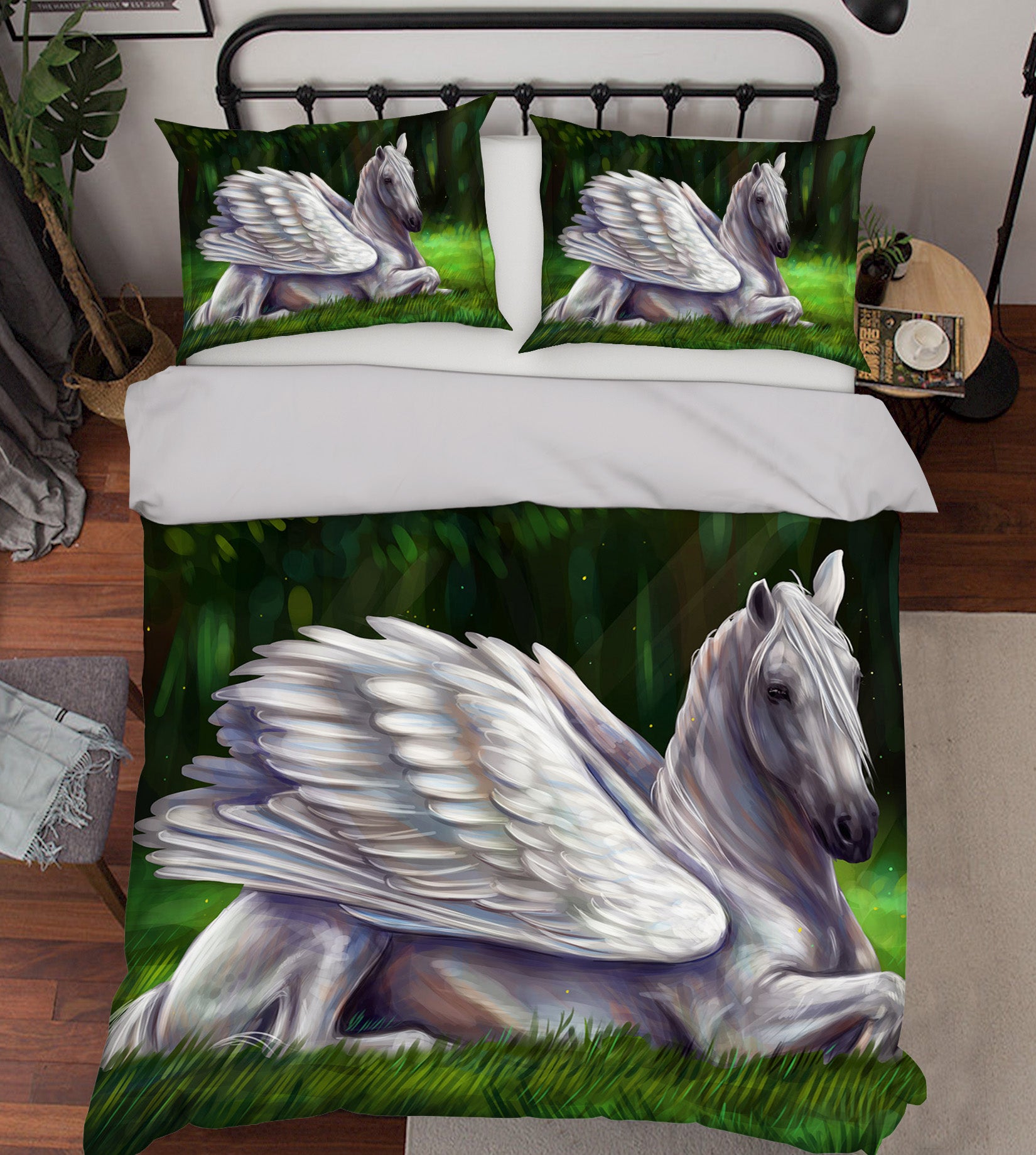 3D Pegasus Lawn 096 Bed Pillowcases Quilt