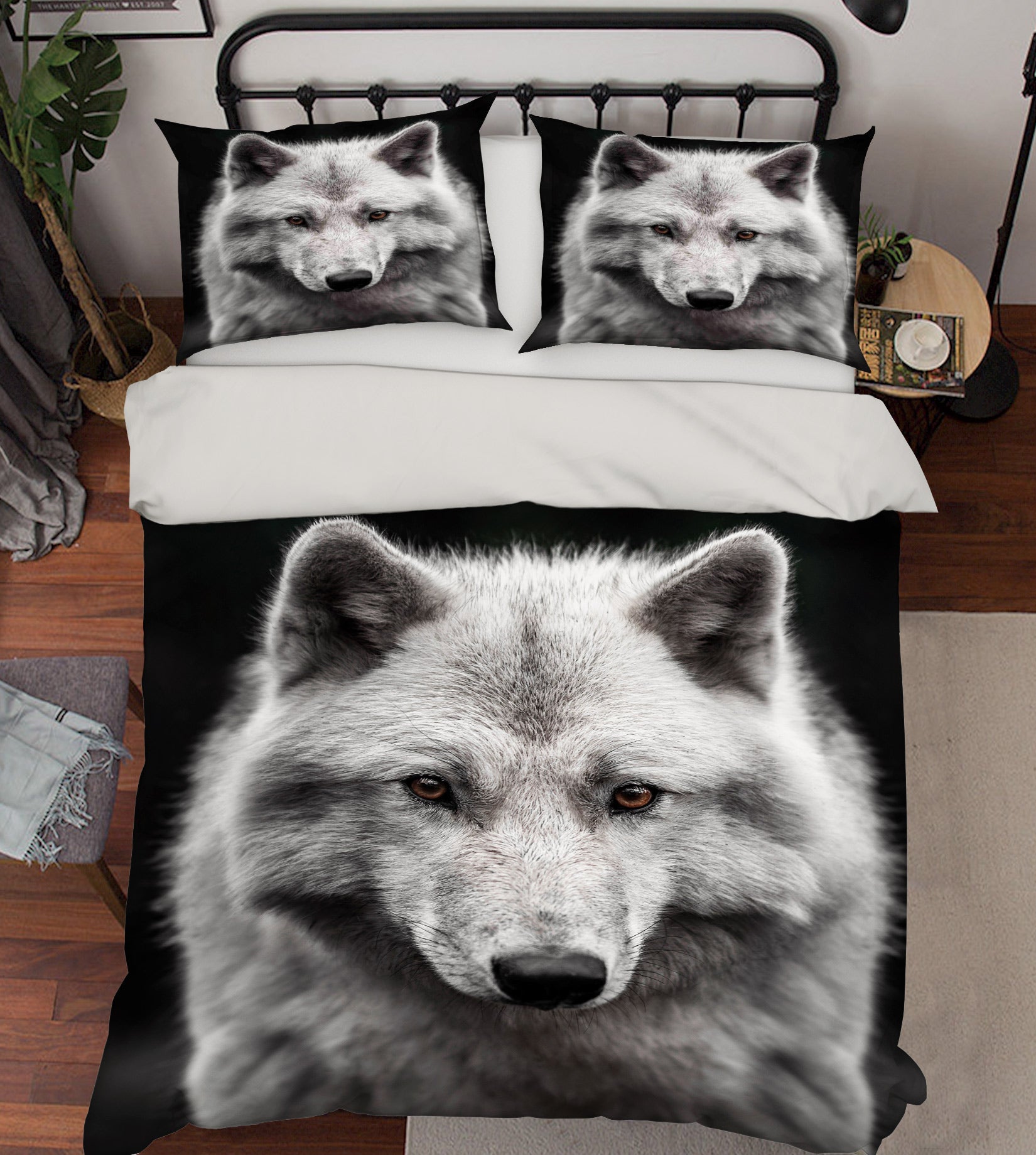 3D White Wolf 72021 Bed Pillowcases Quilt