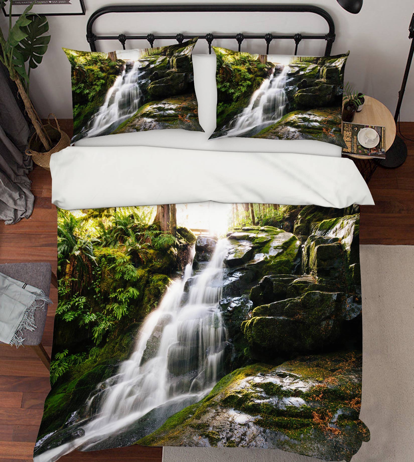 3D Waterfall 67107 Bed Pillowcases Quilt