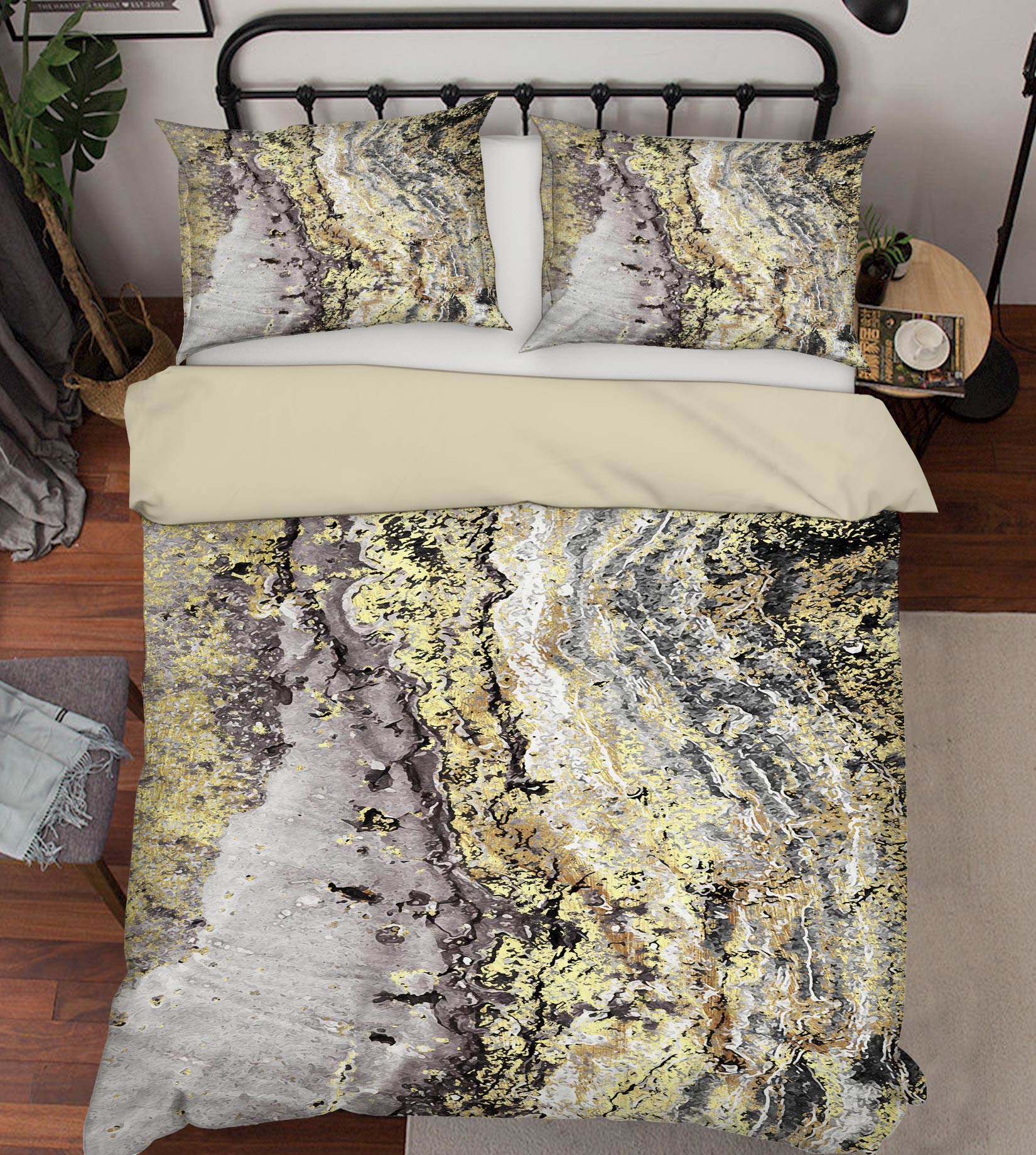 3D Stone Grain 67080 Bed Pillowcases Quilt