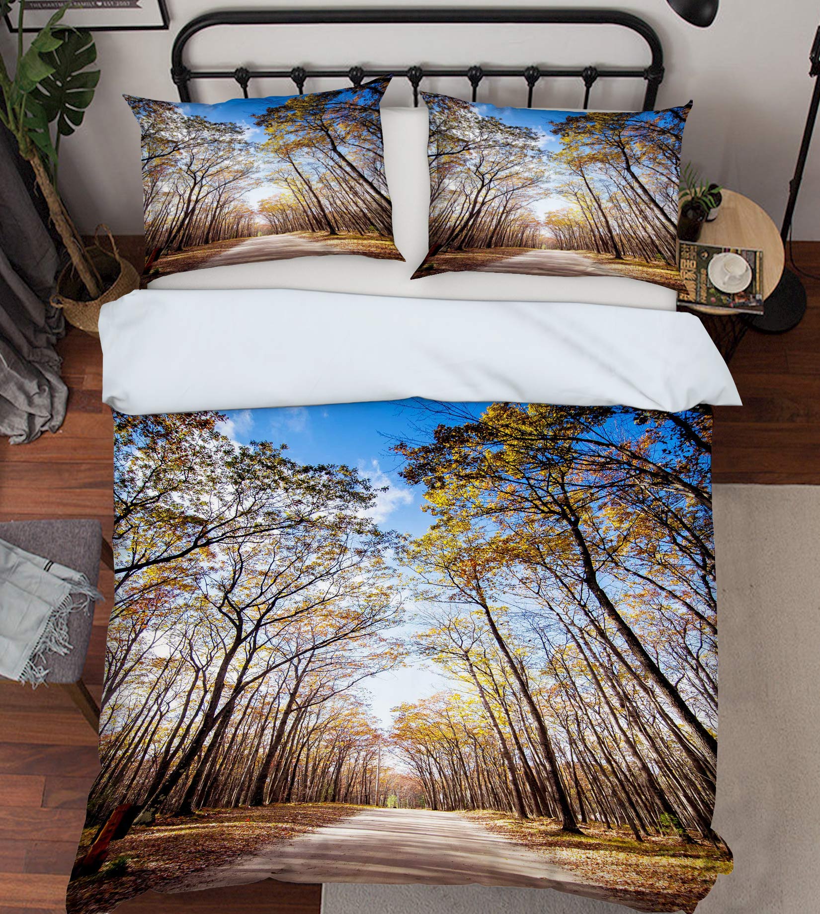 3D Trees Path 67137 Bed Pillowcases Quilt