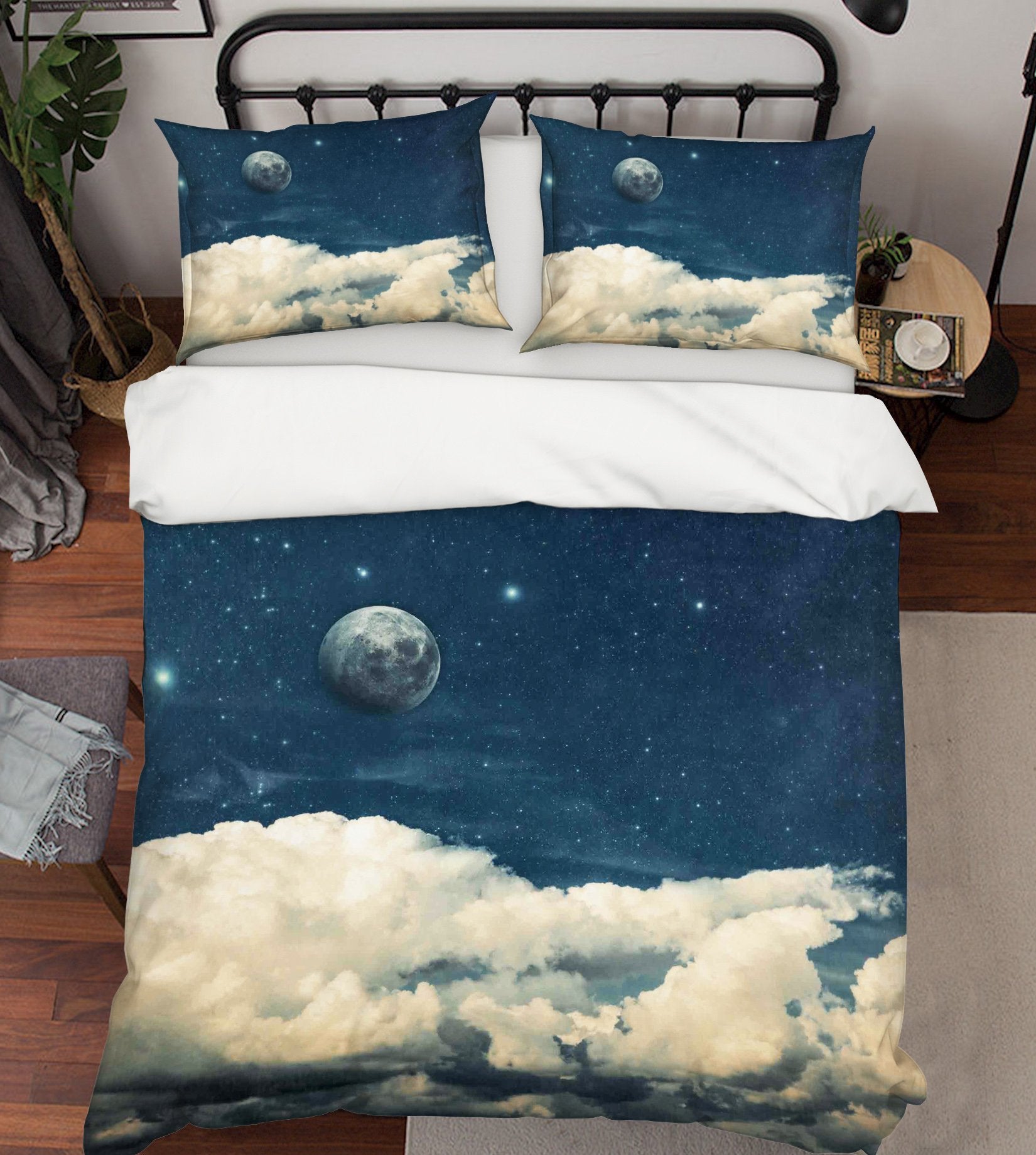 3D Moon Cloud 035 Bed Pillowcases Quilt Wallpaper AJ Wallpaper 